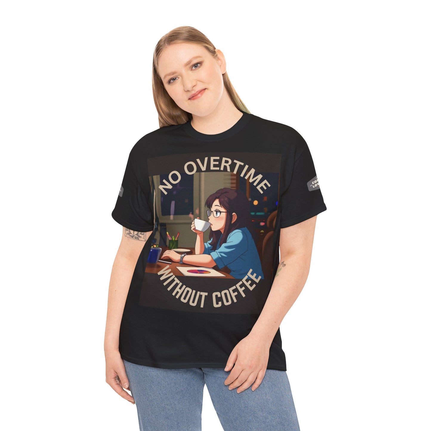 Coffee Lover's T-Shirt - 'No Overtime Without Coffee'