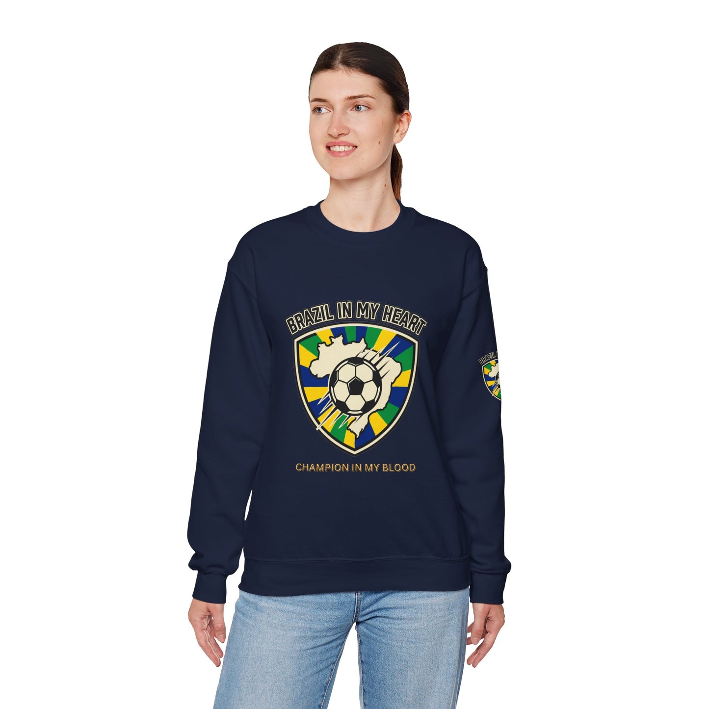 Brazil In My Heart Soccer Sweatshirt | Brazil fans world cup Soccer 2026 Sweatshirt - Trending Novelties & Gifts