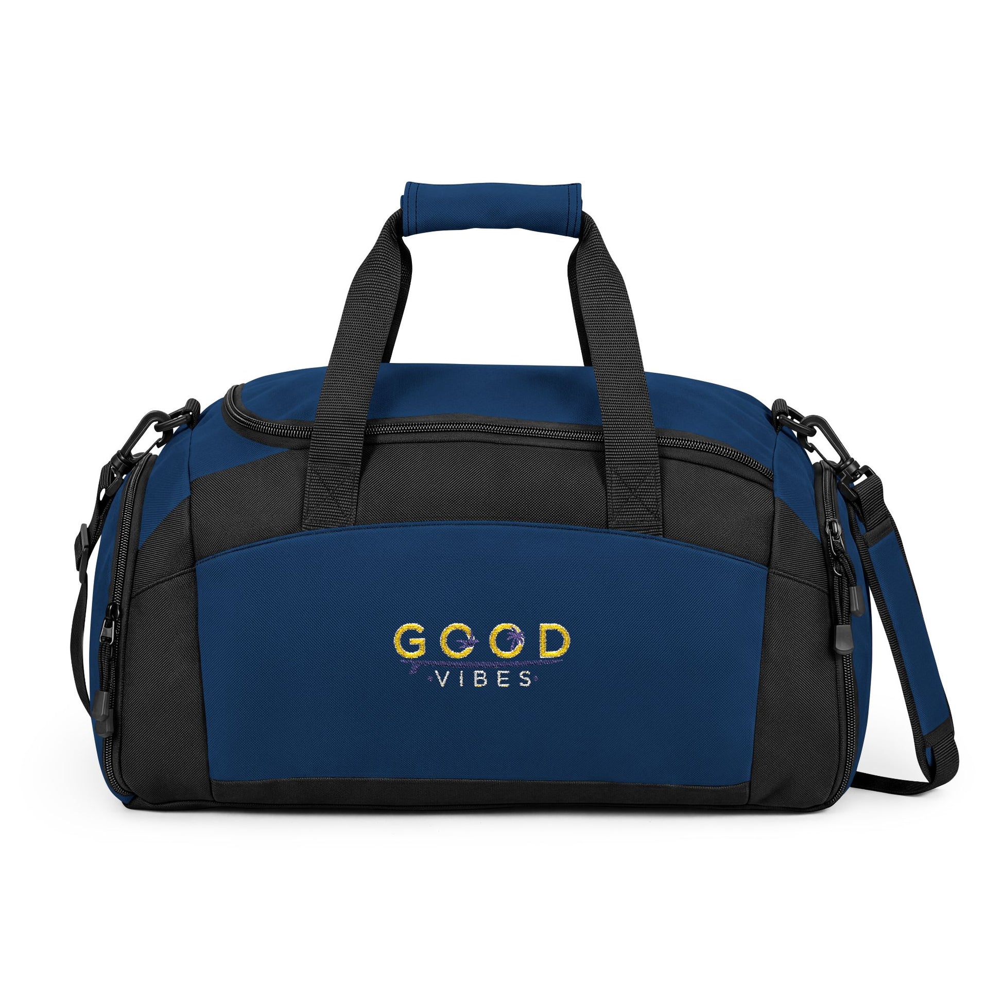 Summer Gym Bag - 'Good Vibes' Embroidered Duffle Bag | Stylish Workout Travel Carrier - Trending Novelties & Gifts