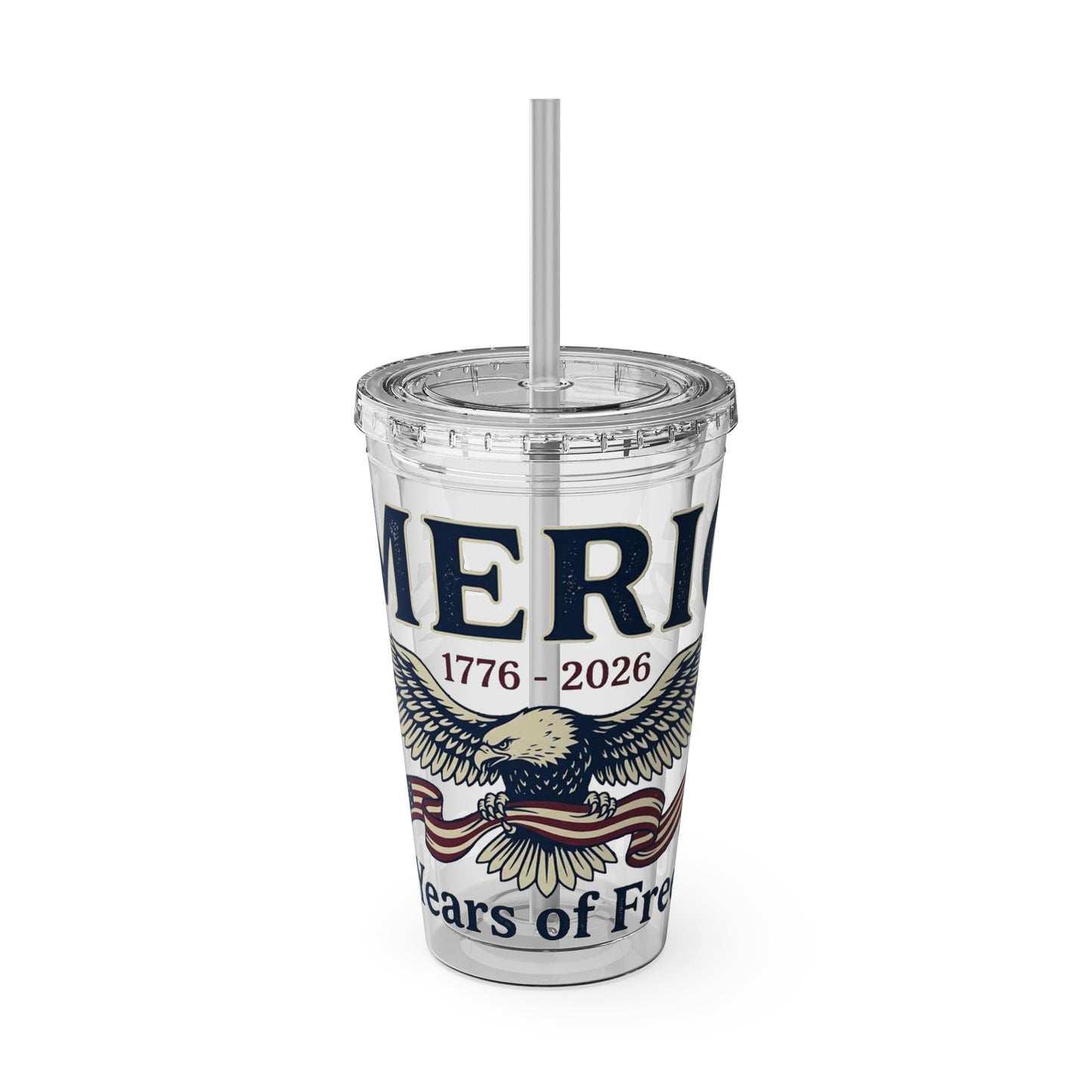 Patriotic 250th Anniversary Eagle Tumbler with Straw — 16oz - Trending Novelties & Gifts