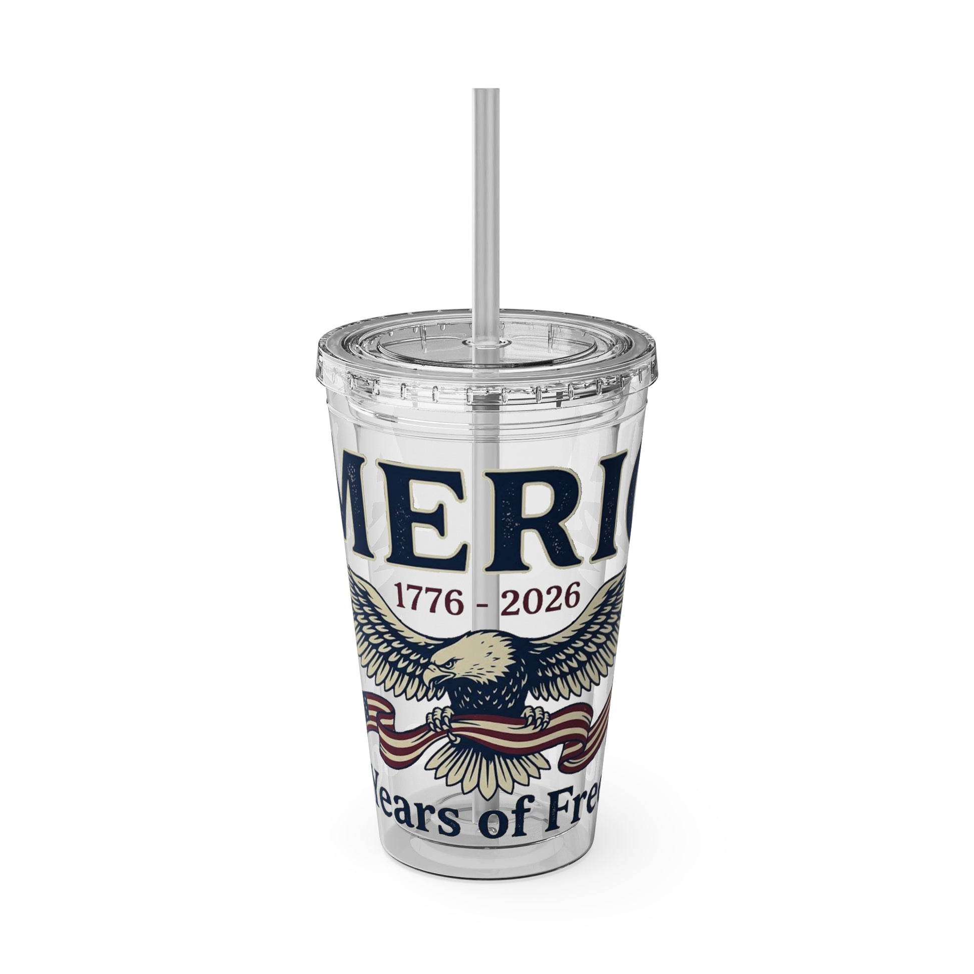 Patriotic 250th Anniversary Eagle Tumbler with Straw — 16oz - Trending Novelties & Gifts