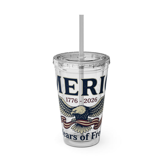 Patriotic 250th Anniversary Eagle Tumbler with Straw — 16oz - Trending Novelties & Gifts