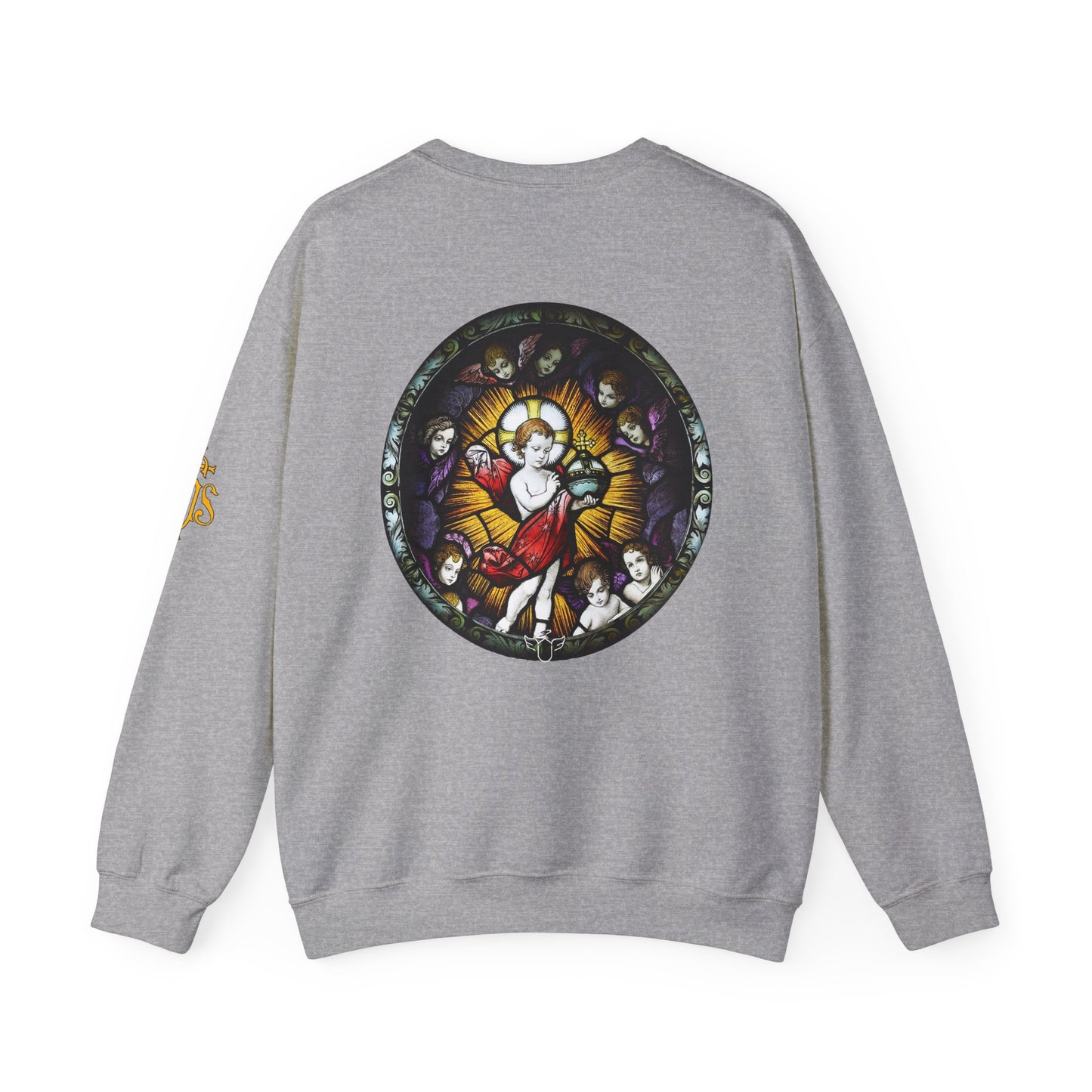 Catholic Stained Glass Designed Baby Jesus  Sweatshirt (CT)