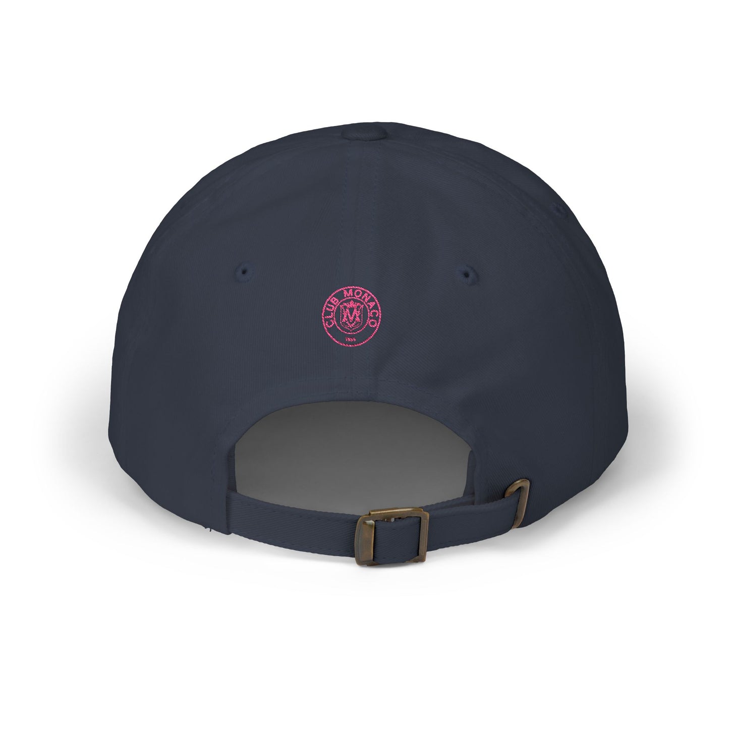 Club Monaco Embroidered Dad Cap — Classic White Baseball Hat (EM)