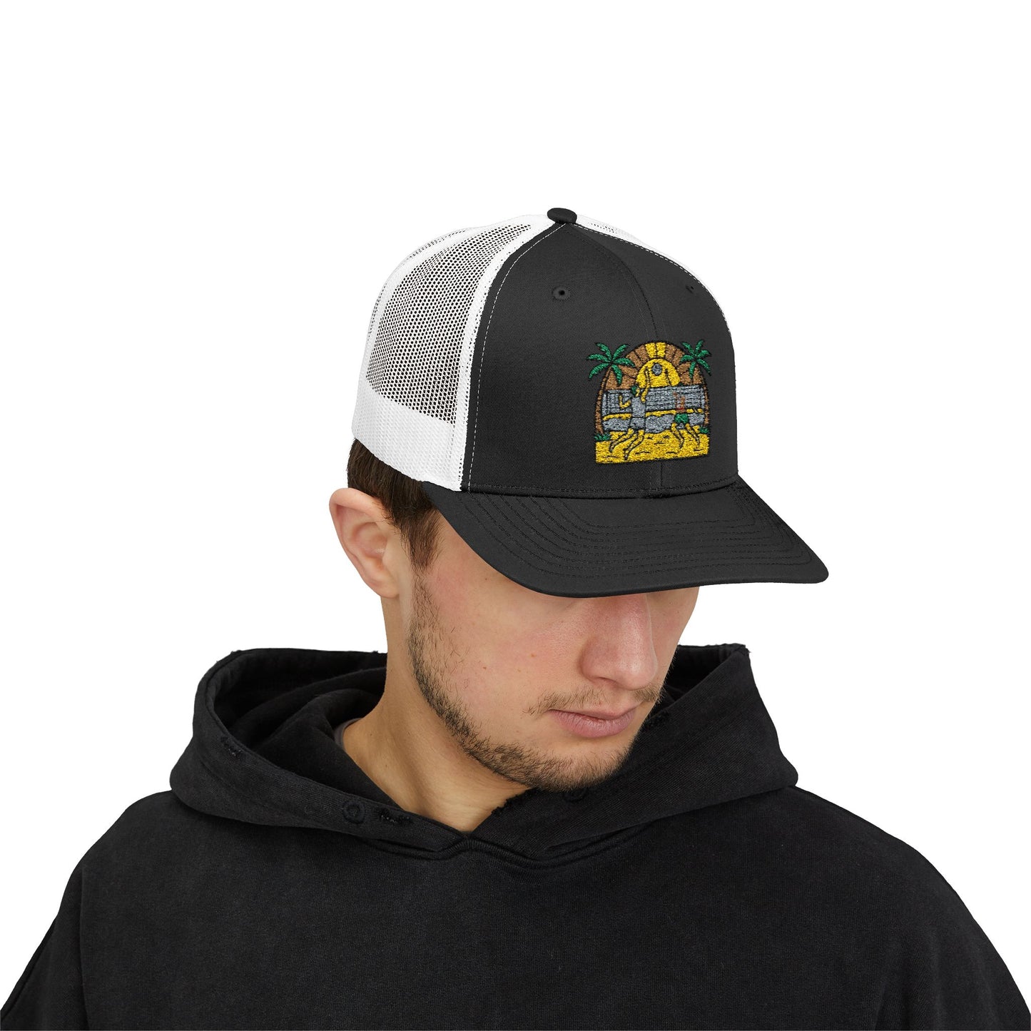 Beach Volleyball Snapback Trucker Cap — Summer Beach Volleyball Embroidered Cap - Trending Novelties & Gifts