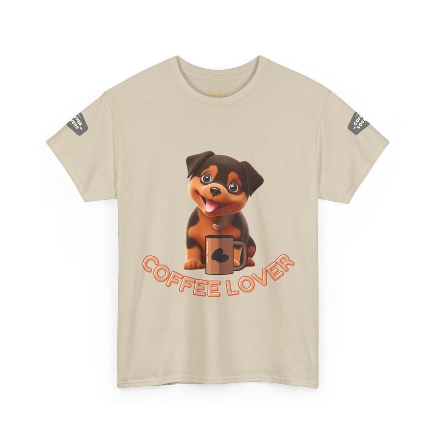 COFFEE LOVERS HEAVY COTTON TEE for Coffee and Dog Lovers.