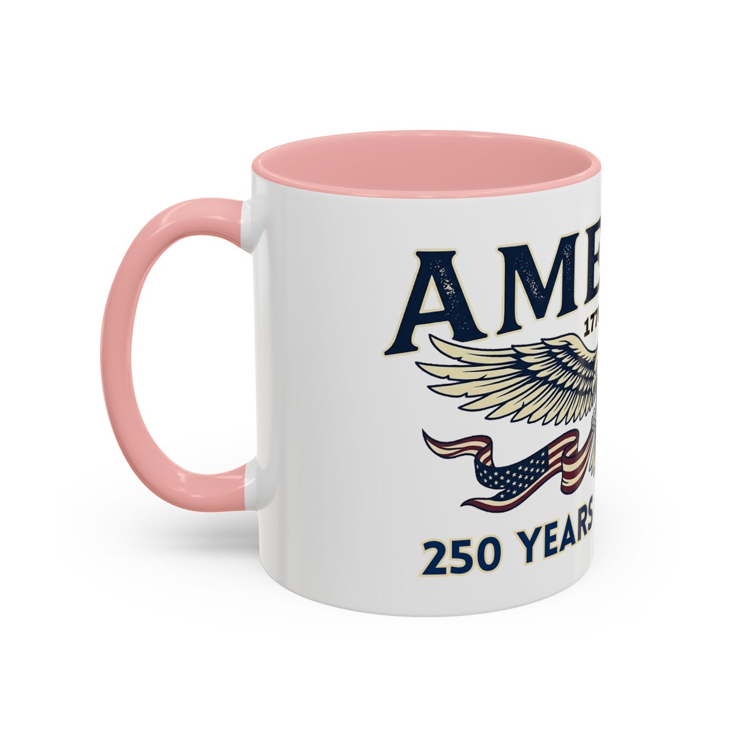 USA 250th ANNIVERSARY Accent Mug  | America  Eagle Coffee Mug — 250 Years of Freedom Accent Mug (11/15oz) - Trending Novelties & Gifts