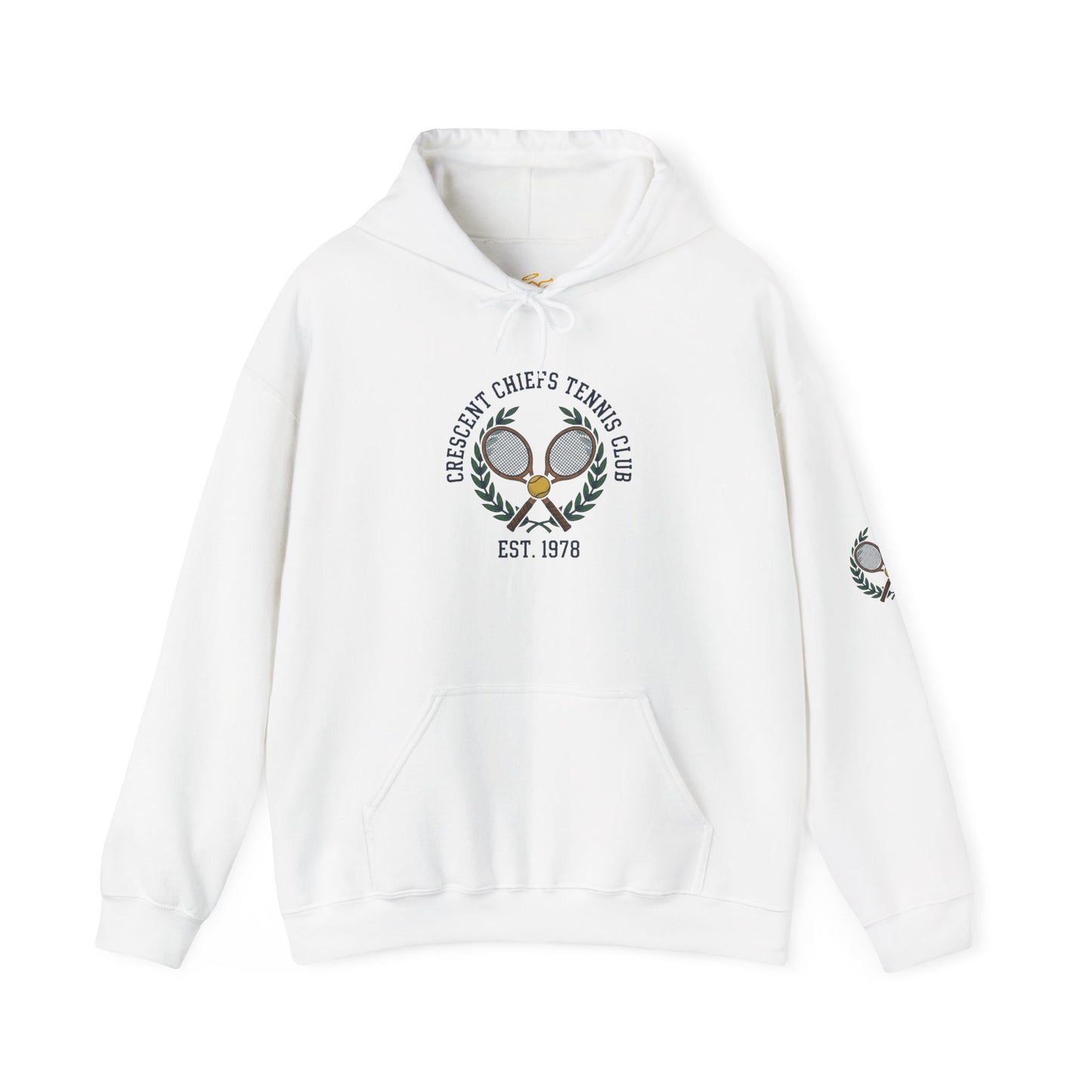 Tennis Club Hoodie — "Crescent Chief's Tennis Club" Retro Athletic Pullover