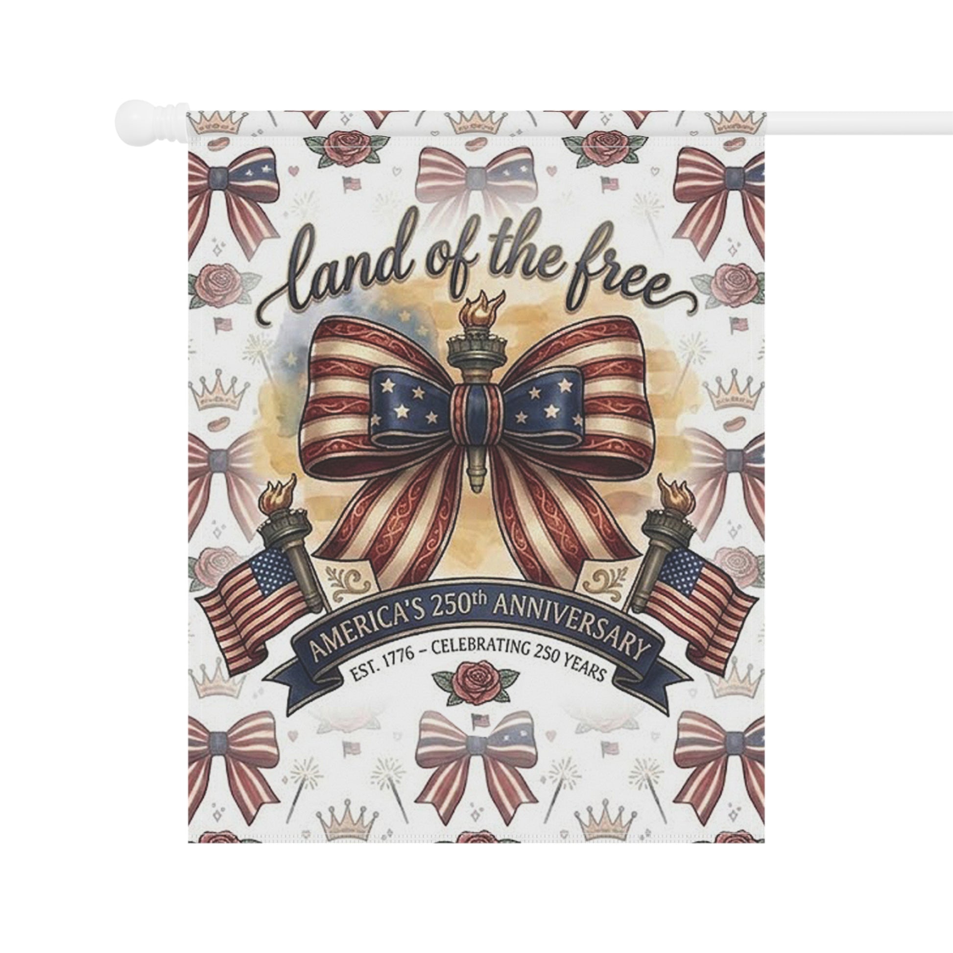 Patriotic 'Land of the Free' Garden Flag – USA 250th Anniversary Banner - Trending Novelties & Gifts