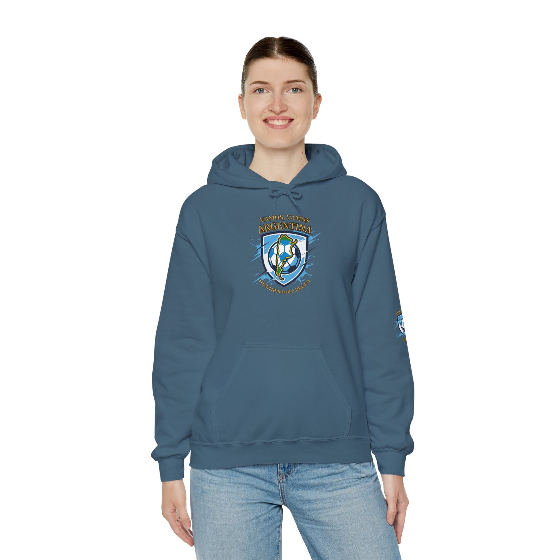 Argentina Soccer Hoodie – Vamos Argentina Crest "Together for a Dream" Fan Hoodie - Trending Novelties & Gifts