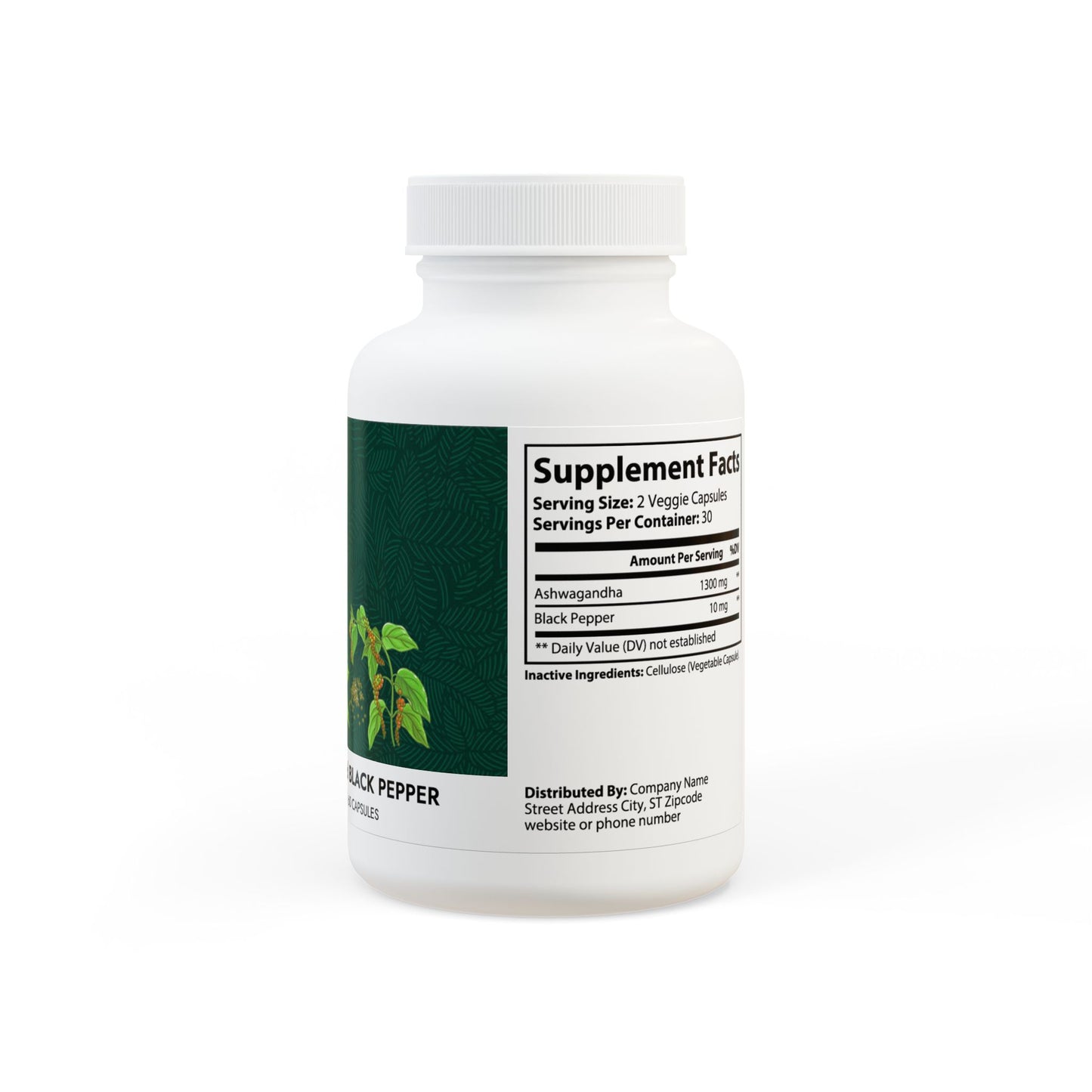 Ashwagandha and Black Pepper Health Supplement (60 capsules)