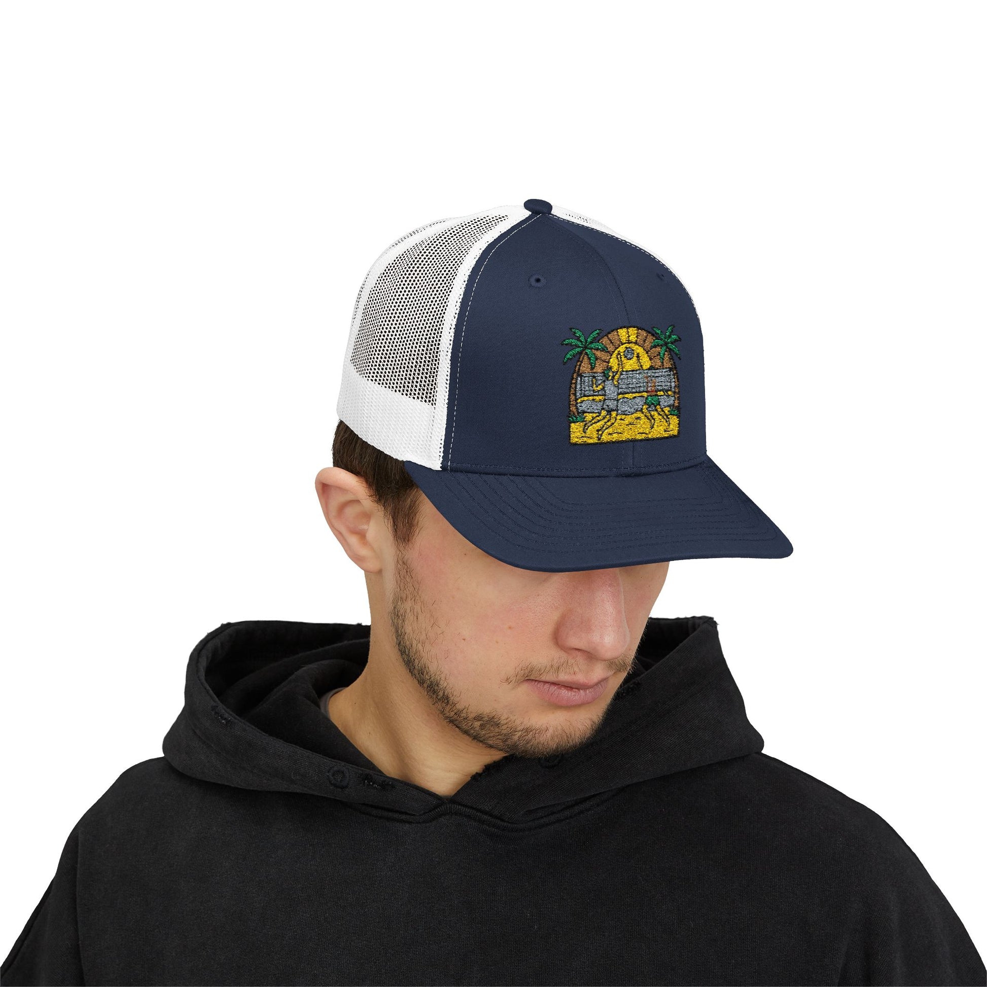 Beach Volleyball Snapback Trucker Cap — Summer Beach Volleyball Embroidered Cap - Trending Novelties & Gifts