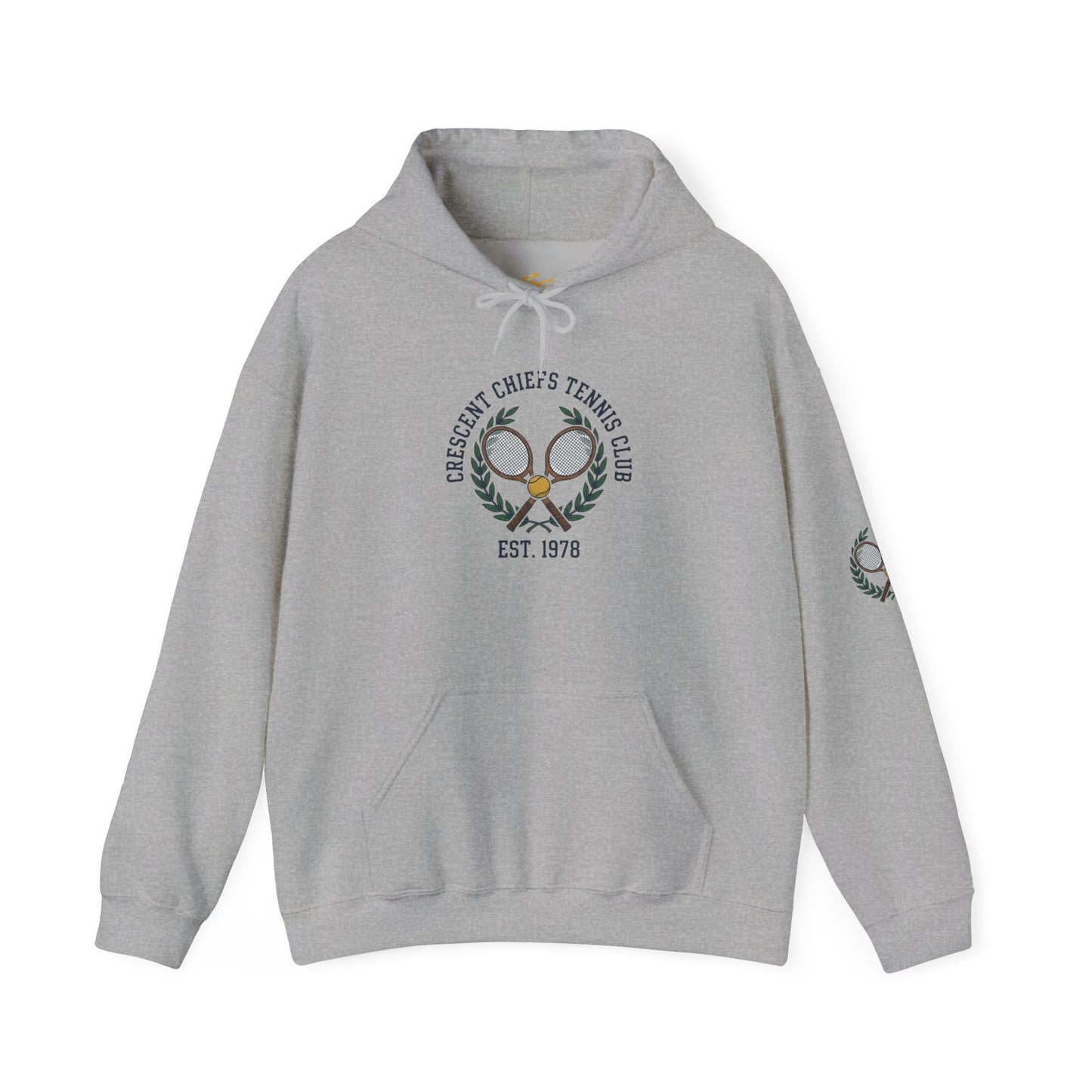 Tennis Club Hoodie — "Crescent Chief's Tennis Club" Retro Athletic Pullover