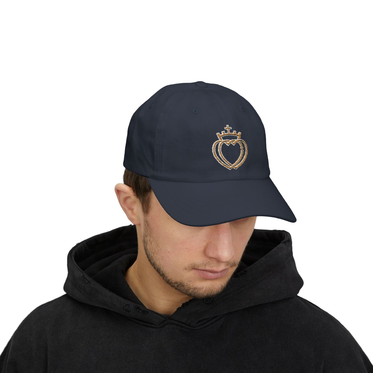Dad Cap - Embroidered Catholic Two Hearts Cap (EM)