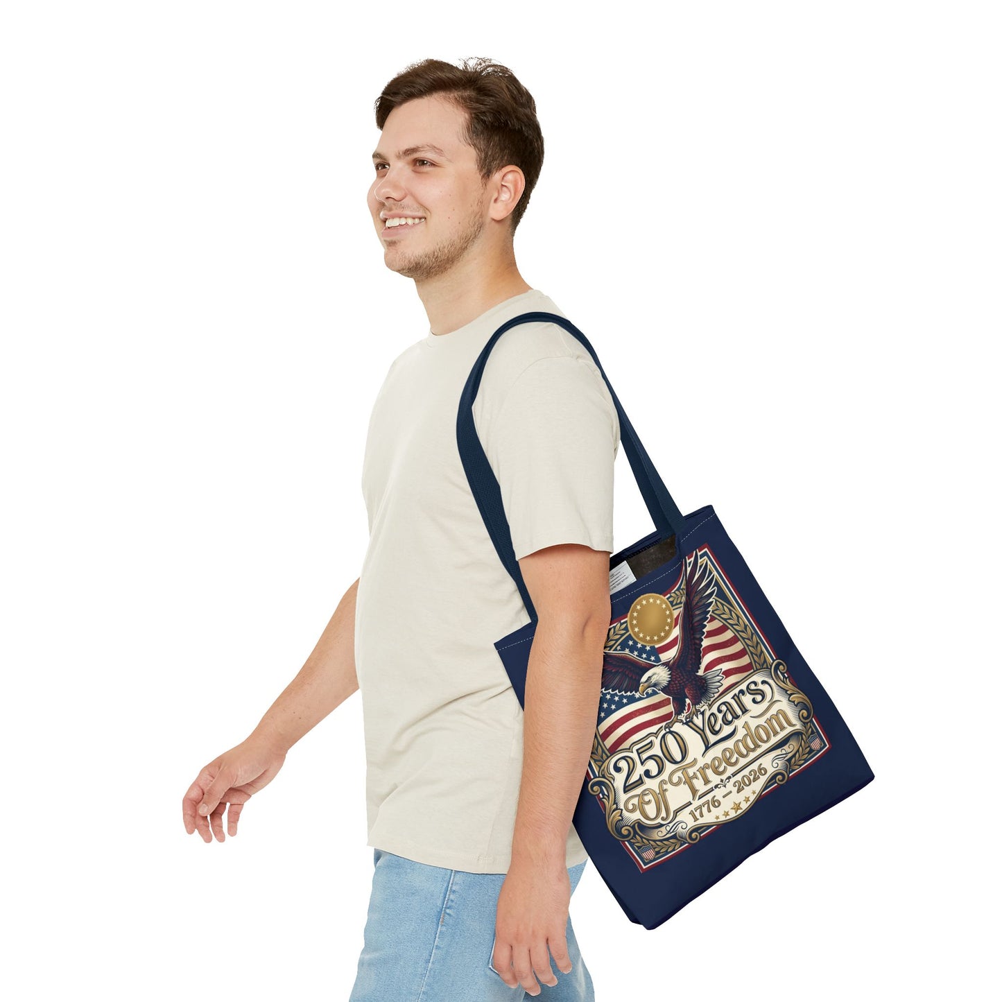 250 Years of Freedom Tote Bag — USA 250th ANNIVERSARY Eagle American Flag Tote Bag - Trending Novelties & Gifts