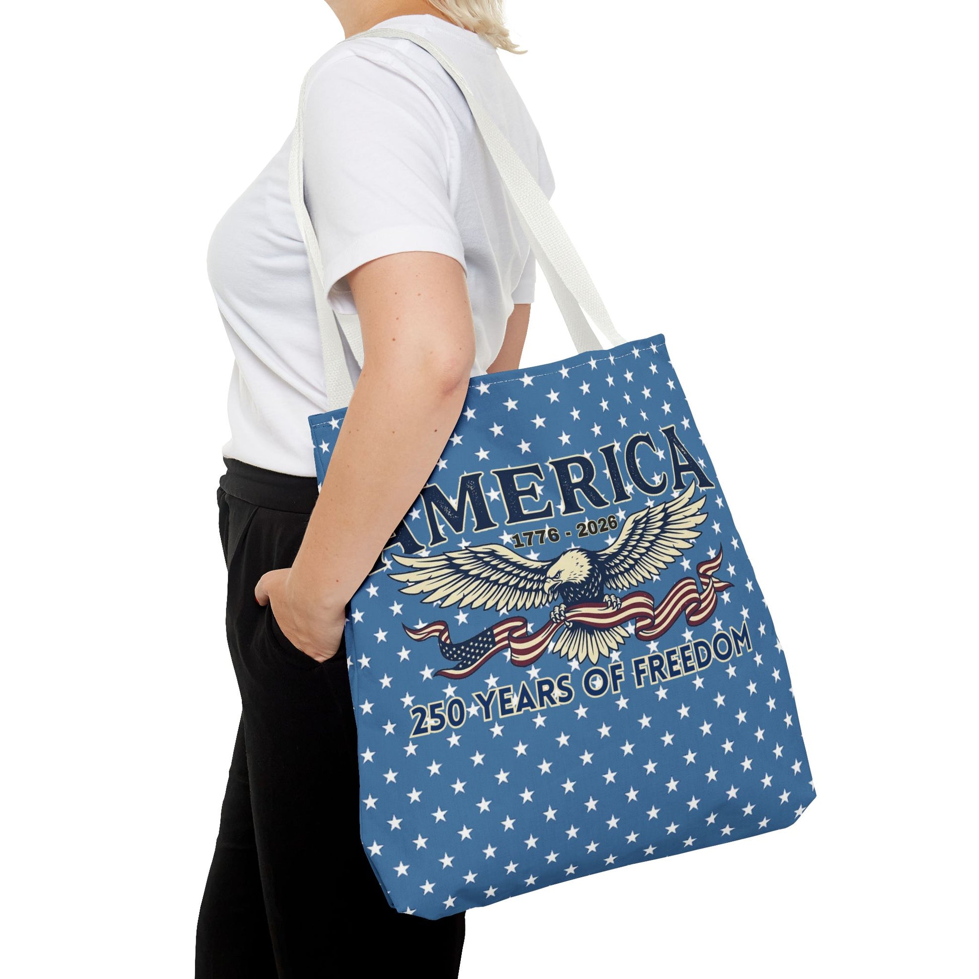 USA 250th ANNIVERSARY Patriotic Tote Bag  | America's 250 Years of Freedom" Eagle Design Tote - Trending Novelties & Gifts