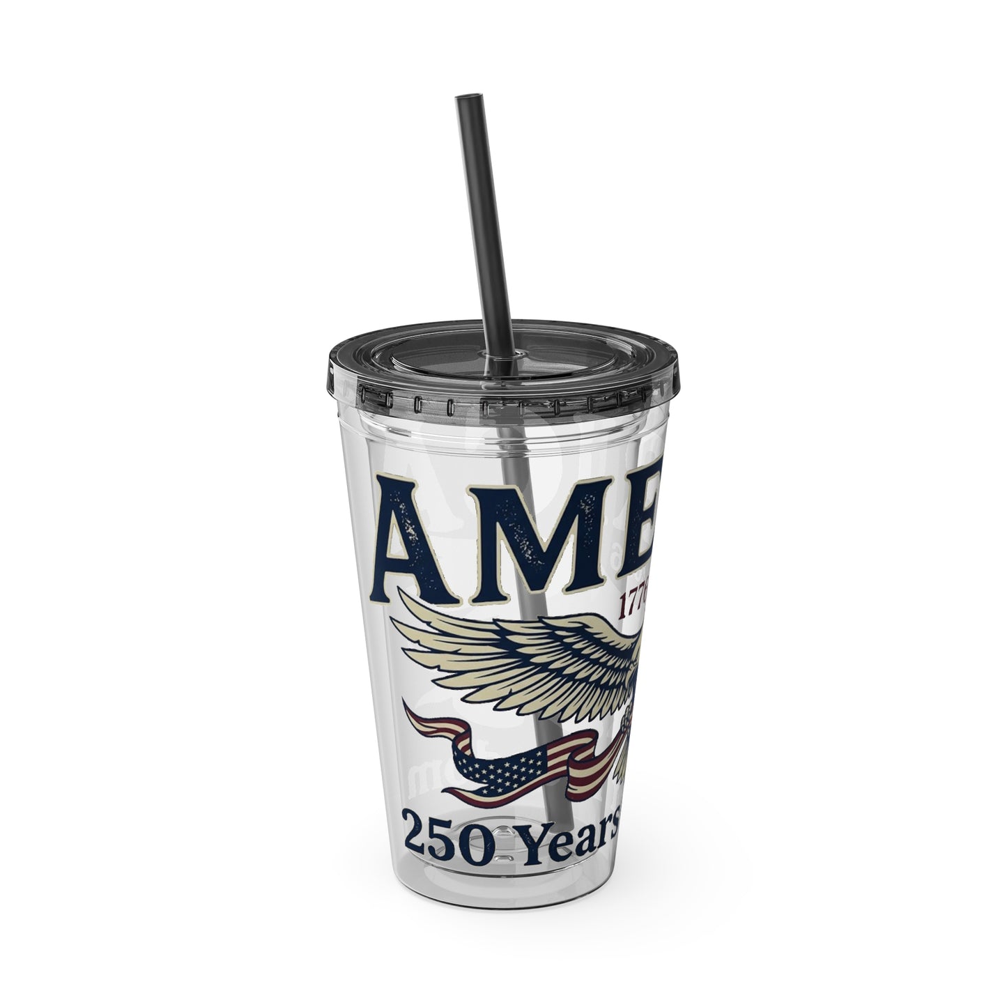 Patriotic 250th Anniversary Eagle Tumbler with Straw — 16oz - Trending Novelties & Gifts