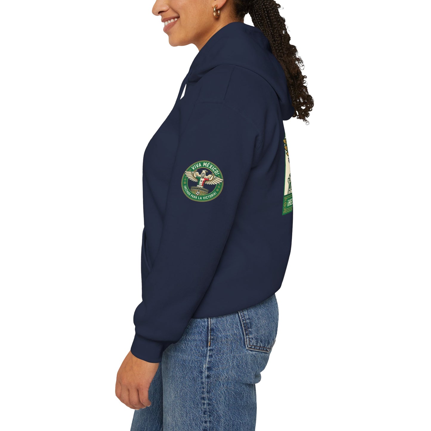 Viva México Soccer Hoodie — Retro Eagle Mexican Pride Graphic