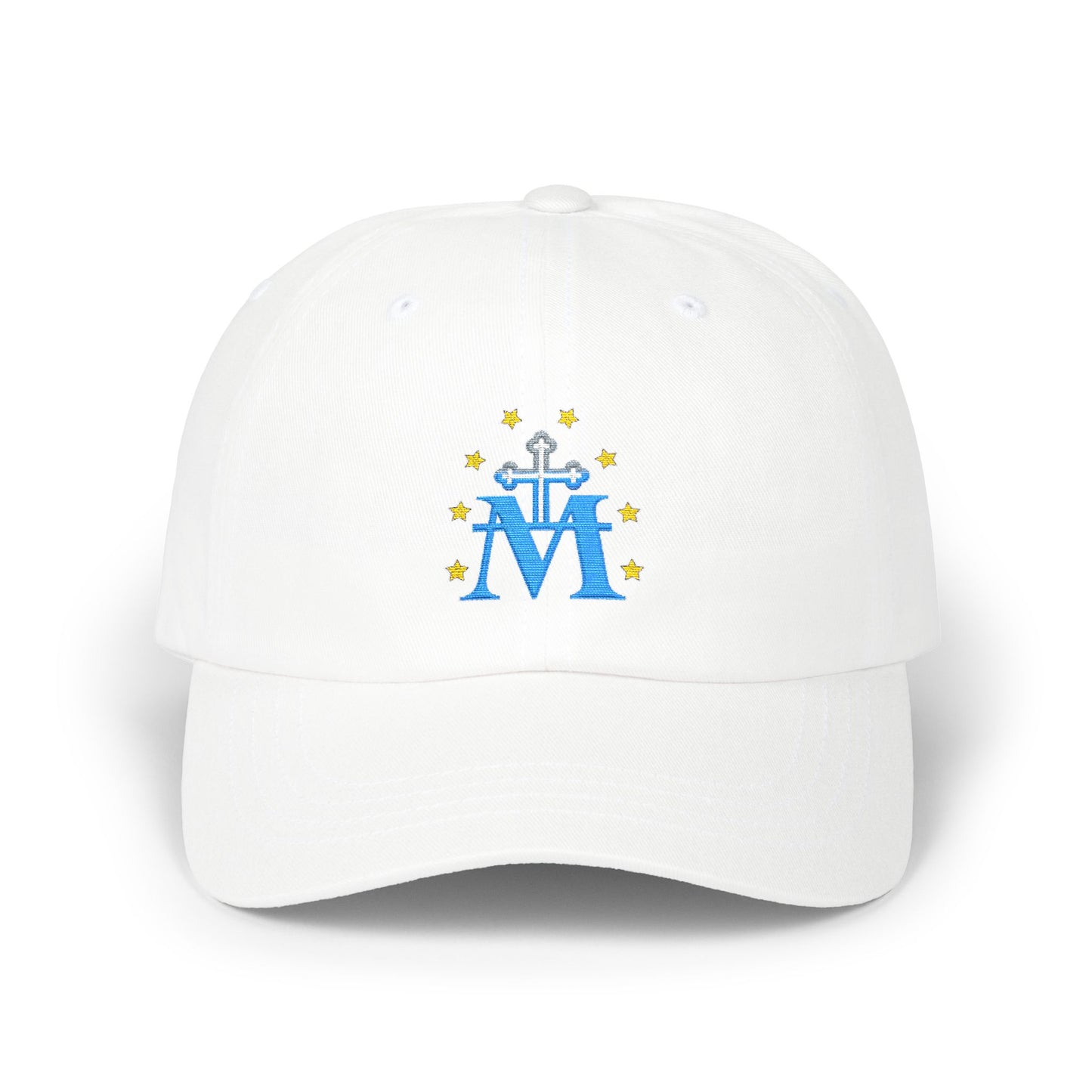 Marian 'M' Embroidered Cap — Blue Marian Monogram Cap (EM)