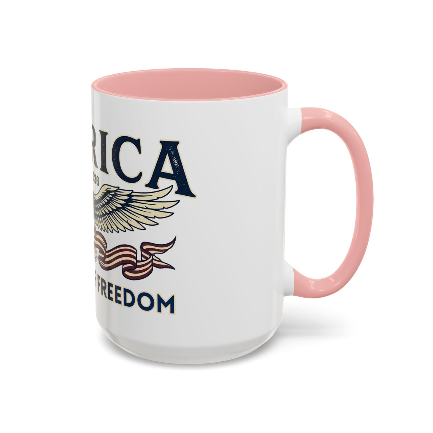 USA 250th ANNIVERSARY Accent Mug  | America  Eagle Coffee Mug — 250 Years of Freedom Accent Mug (11/15oz) - Trending Novelties & Gifts