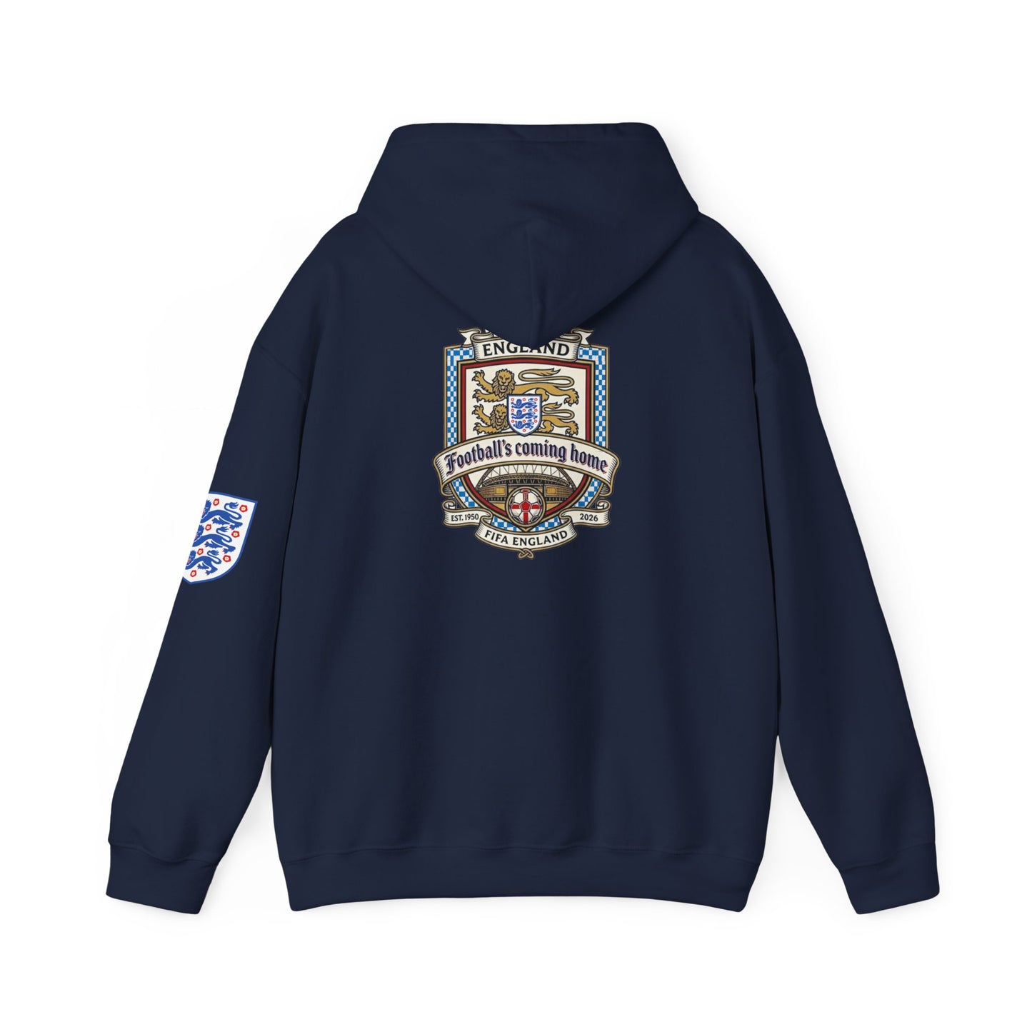 England Football Crest Hoodie - "Football's Coming Home" Soccer Fan Pullover