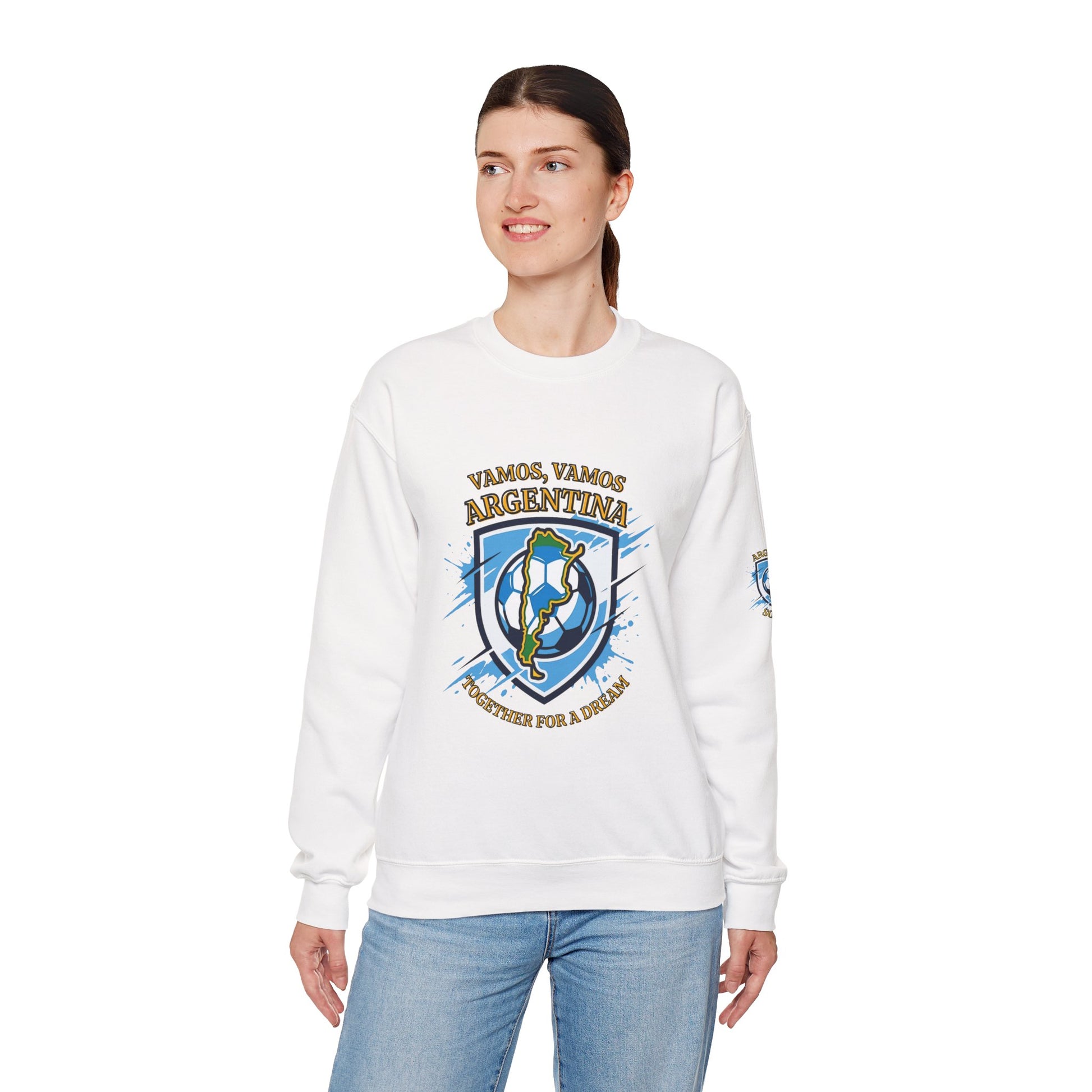 Argentina Soccer Crewneck Sweatshirt – "Vamos, Vamos Argentina" Football Fan Pullover - Trending Novelties & Gifts