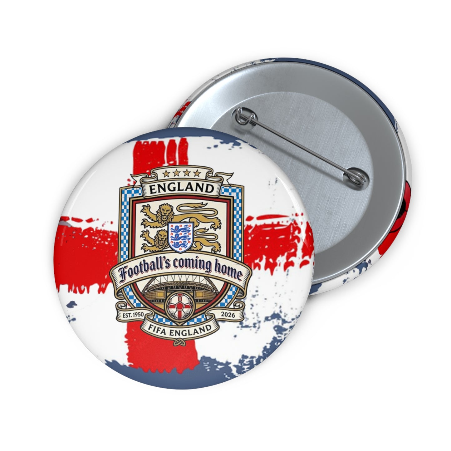England Football Crest Pin Button — St. George’s Cross Soccer Badge