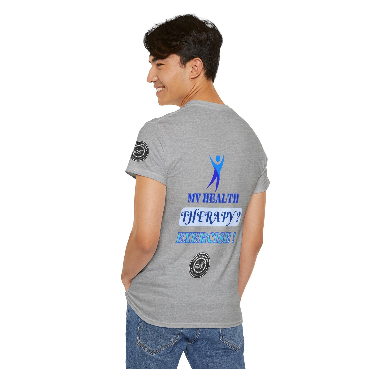 Fitness Quotes on Therapy Unisex Heavy Cotton Tee. FQT