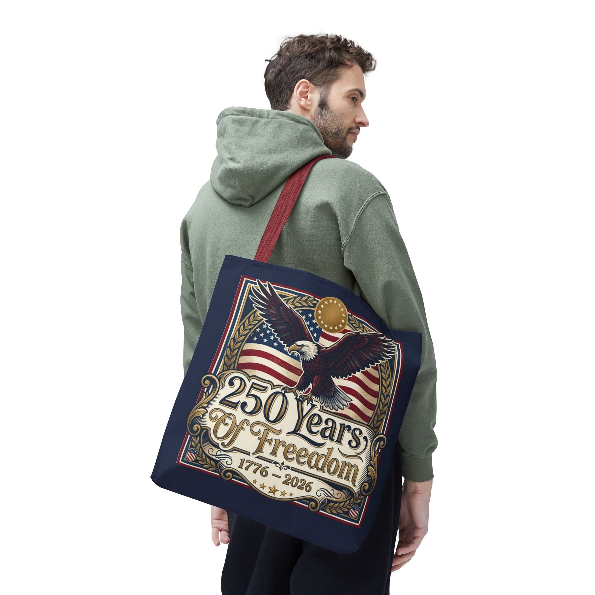 250 Years of Freedom Tote Bag — USA 250th ANNIVERSARY Eagle American Flag Tote Bag - Trending Novelties & Gifts