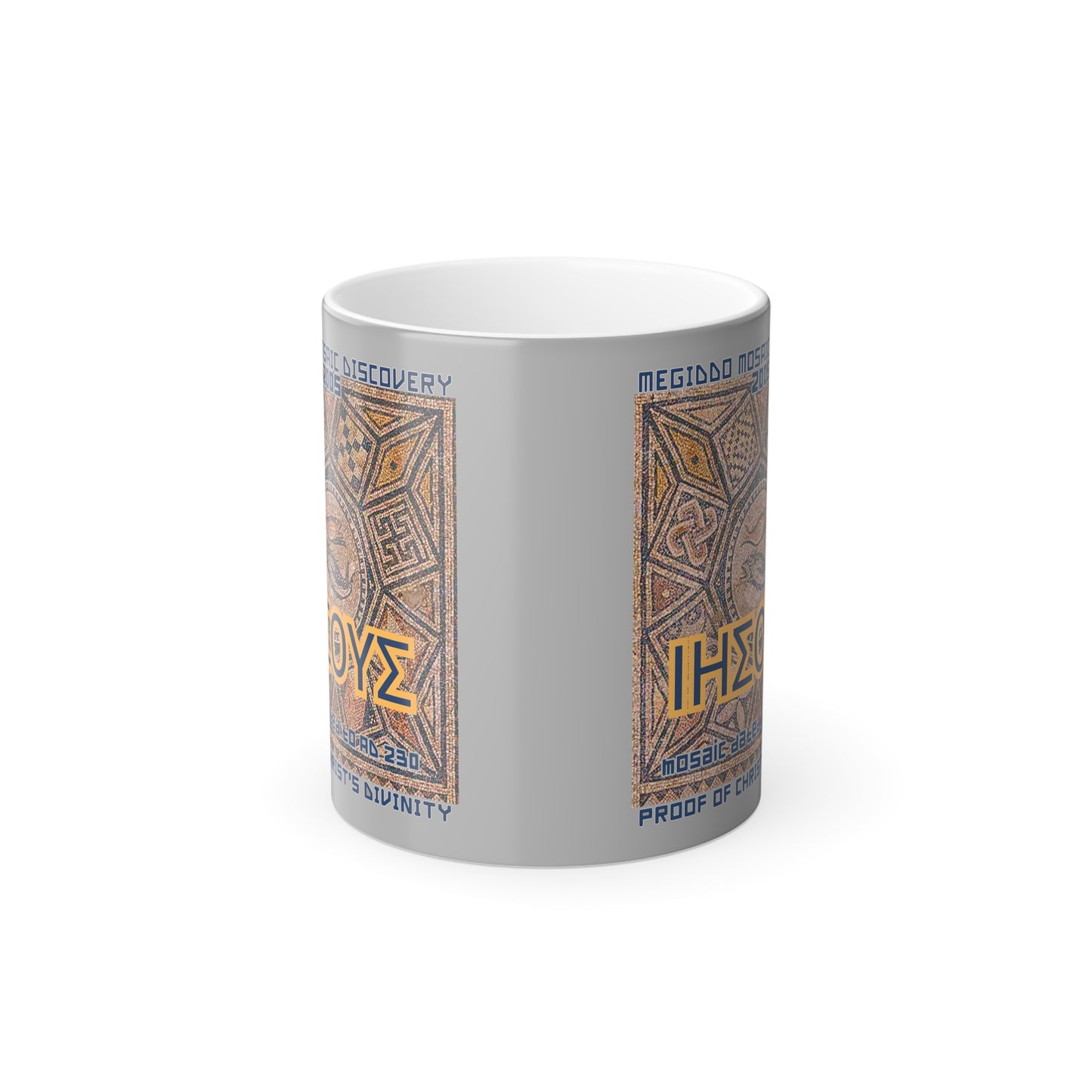 The Megiddo Mosaic Color Changing Mug, Magical Coffee Cup. MMD