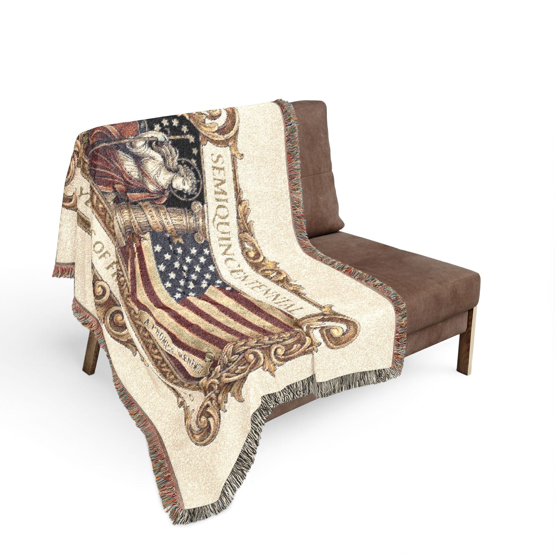 USA 250th ANNIVERSARY (SemiQuinCentennial) Woven Blanket – 250 Years of Freedom USA Flag Throw - Trending Novelties & Gifts