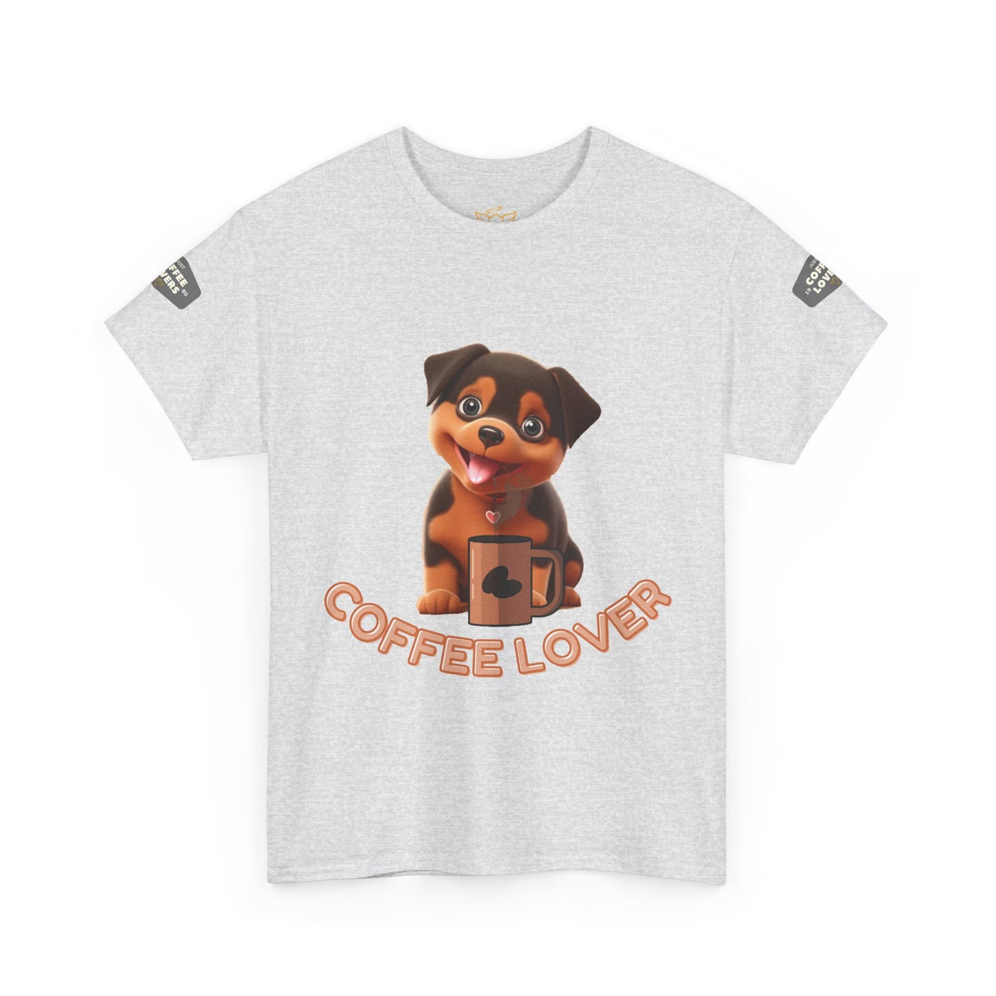 COFFEE LOVERS HEAVY COTTON TEE for Coffee and Dog Lovers.