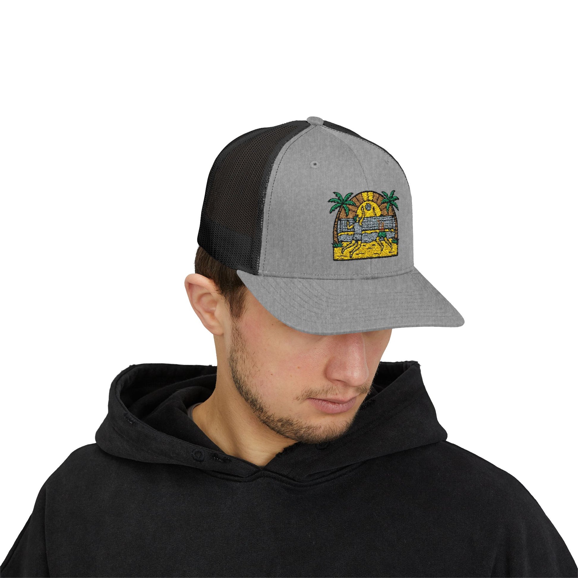 Beach Volleyball Snapback Trucker Cap — Summer Beach Volleyball Embroidered Cap - Trending Novelties & Gifts