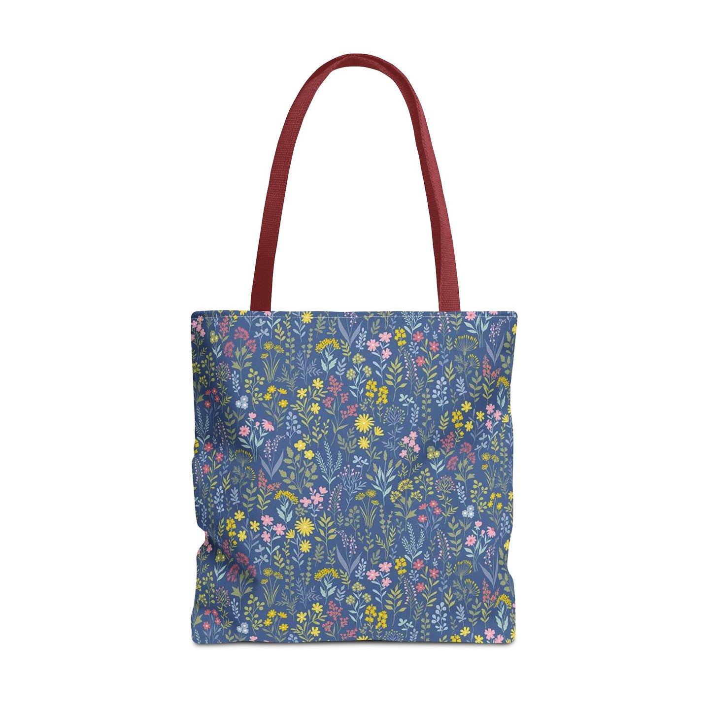 Wildflower Meadow Tote Bag — Blue Floral All-Over Print Eco Tote (summer)