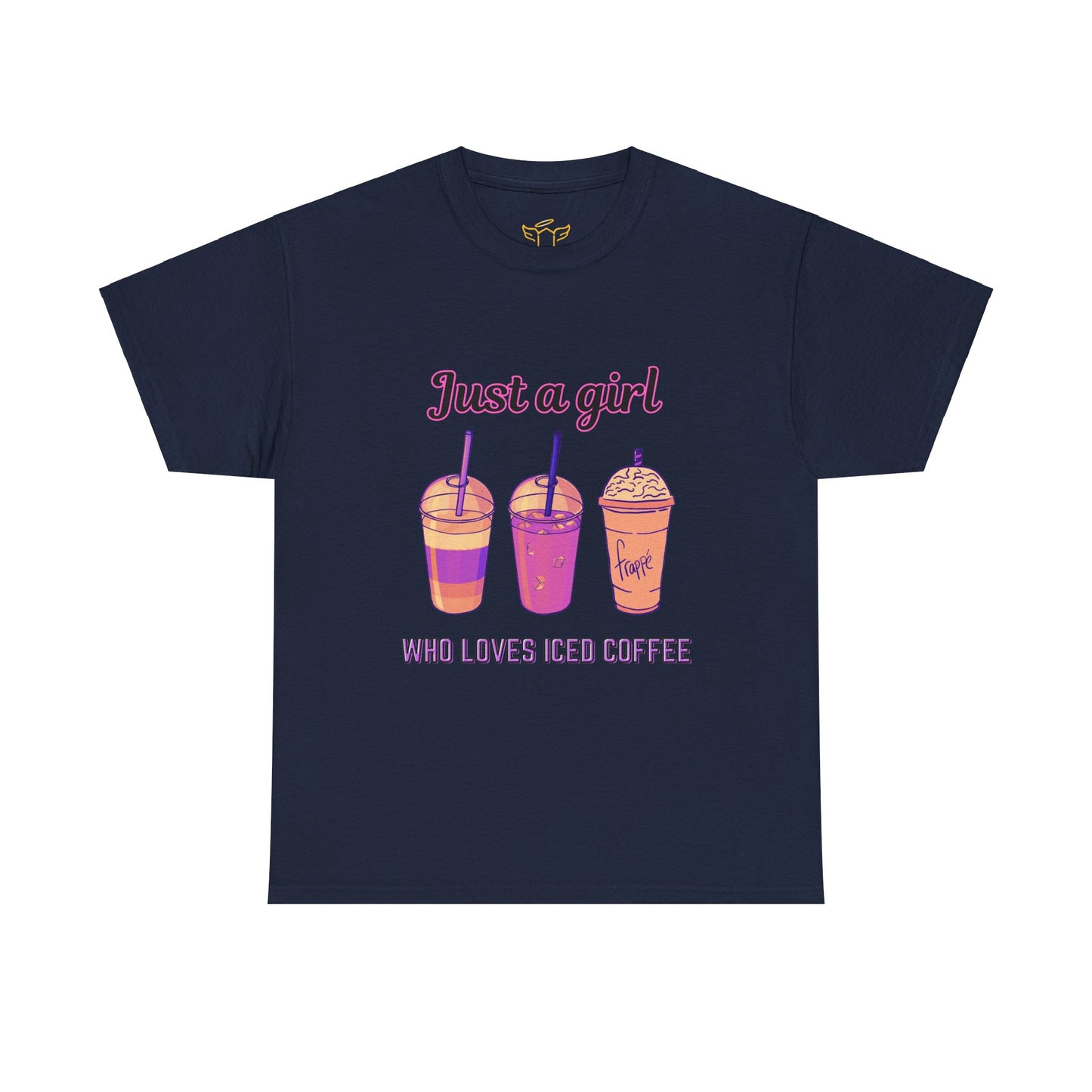 Coffee Lover Cotton Tee - Just a Girl Who Loves Iced Coffee