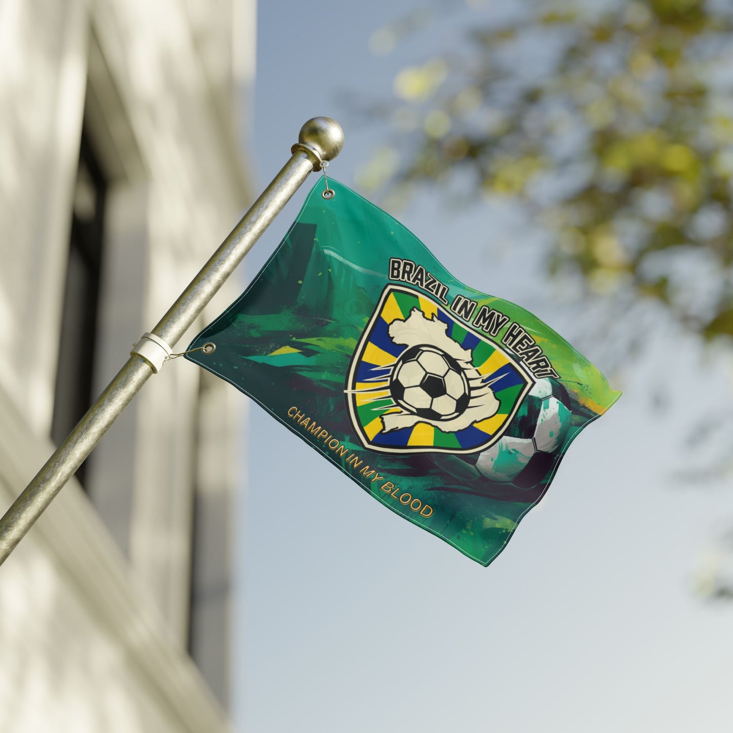 Brazil Soccer Double-Sided Flag – "Brazil In My Heart" Football Banner - Trending Novelties & Gifts