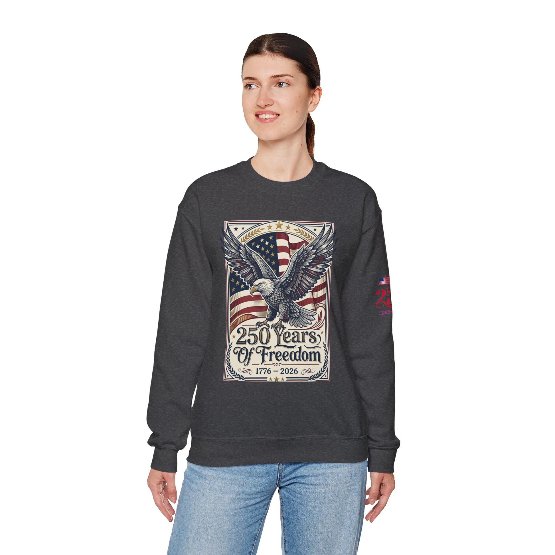 USA 250th ANNIVERSARY Crewneck Sweatshirt — America 250 Years of Freedom Sweatshirt - Trending Novelties & Gifts