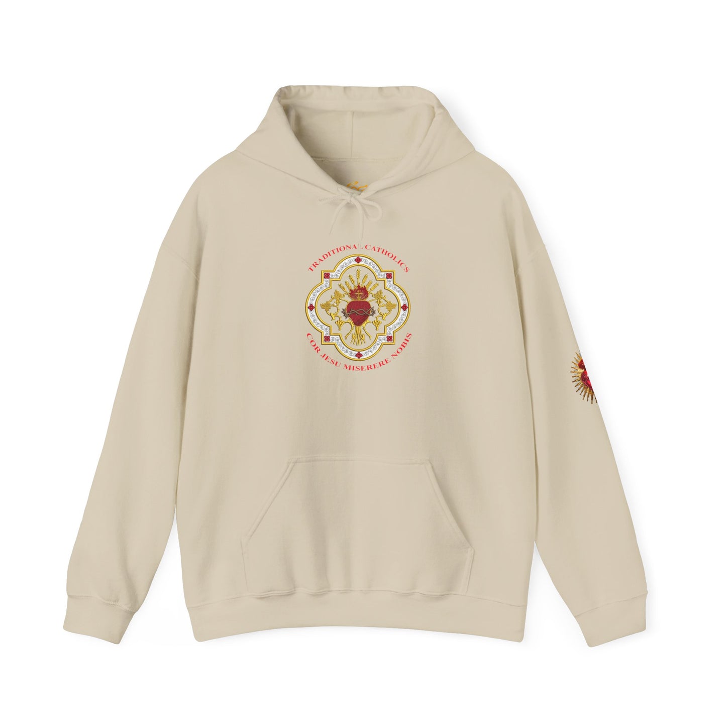 Sacred Heart Rose Hoodie — Spiritual Heart Graphic Sweatshirt (CT)