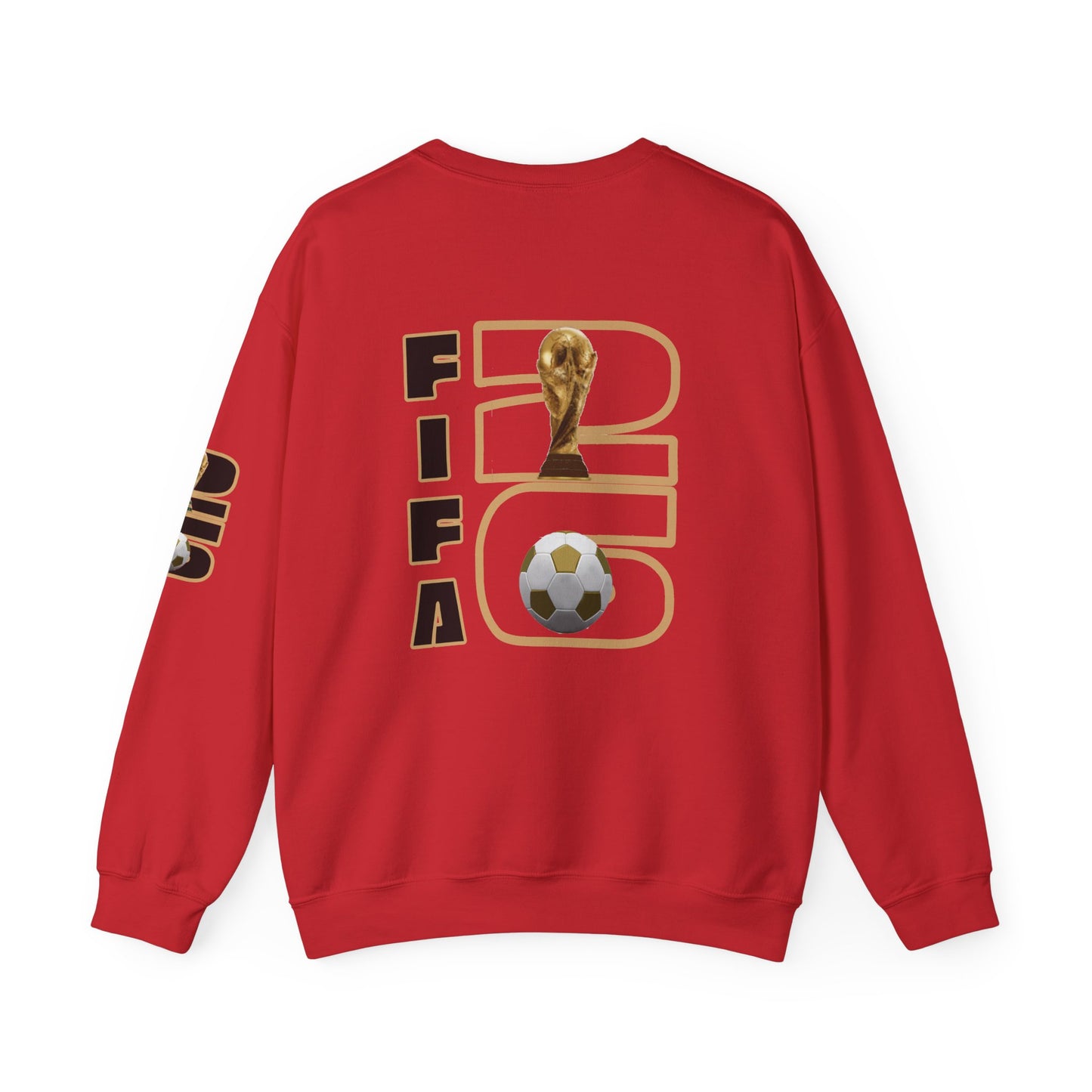 FIFA World Cup 2026 Crewneck Sweatshirt — Gold Trophy & Soccer Ball Design