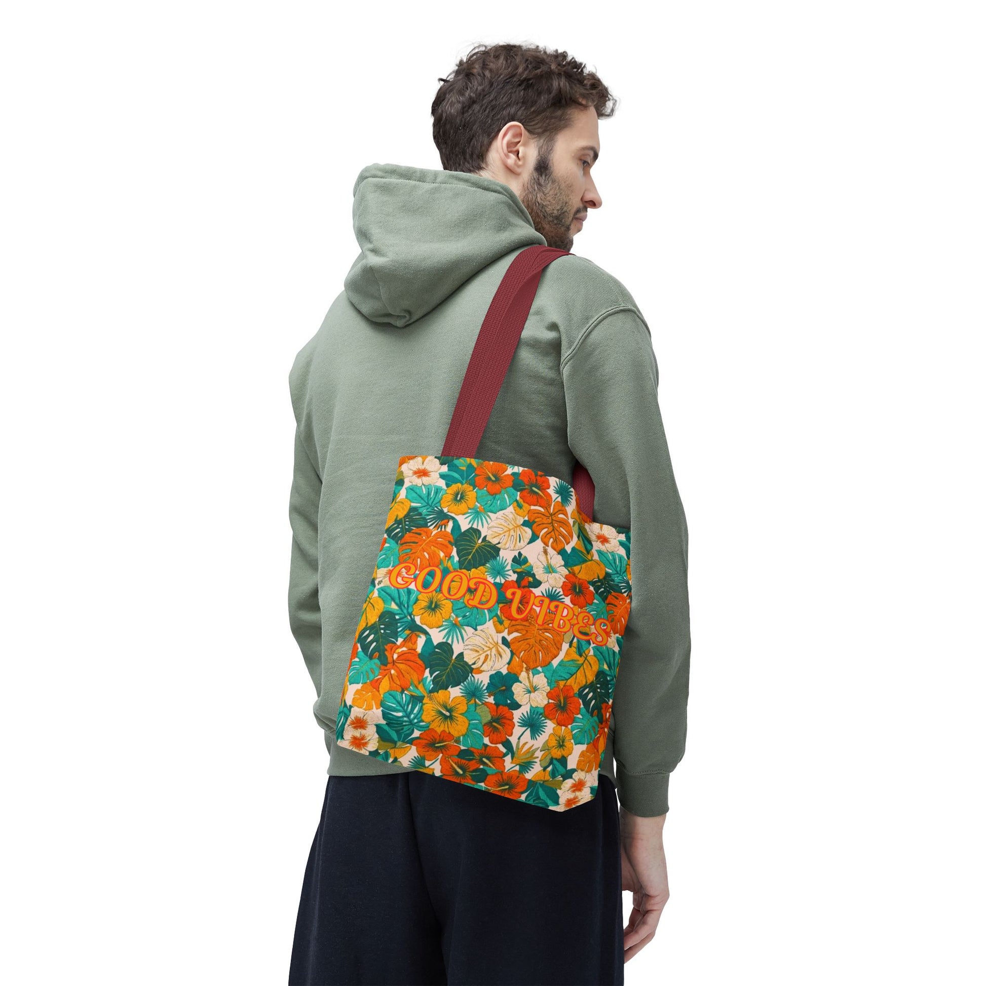 Good Vibes Floral Tote Bag — Summer Tropical All-Over Print Tote - Trending Novelties & Gifts