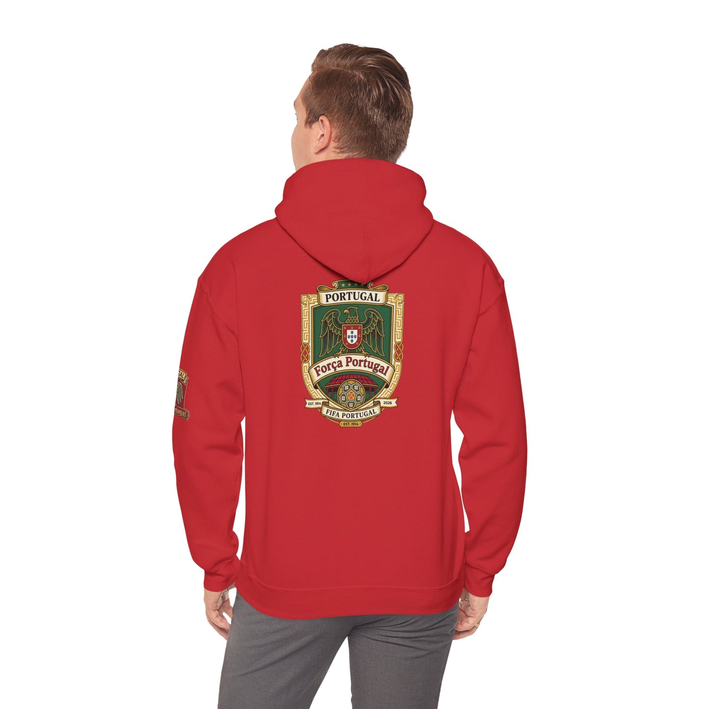 Portugal Soccer Crest Hoodie — Classic Portuguese Pride Pullover