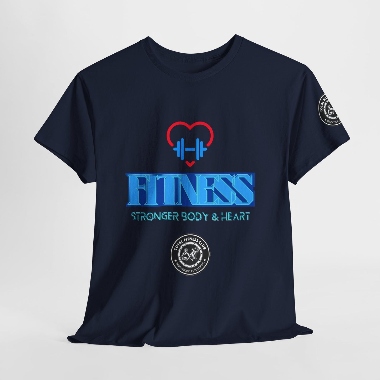Fitness Quotes Cotton T-shirt (9) - 'Fitness for a Stronger body and heart'. FQT