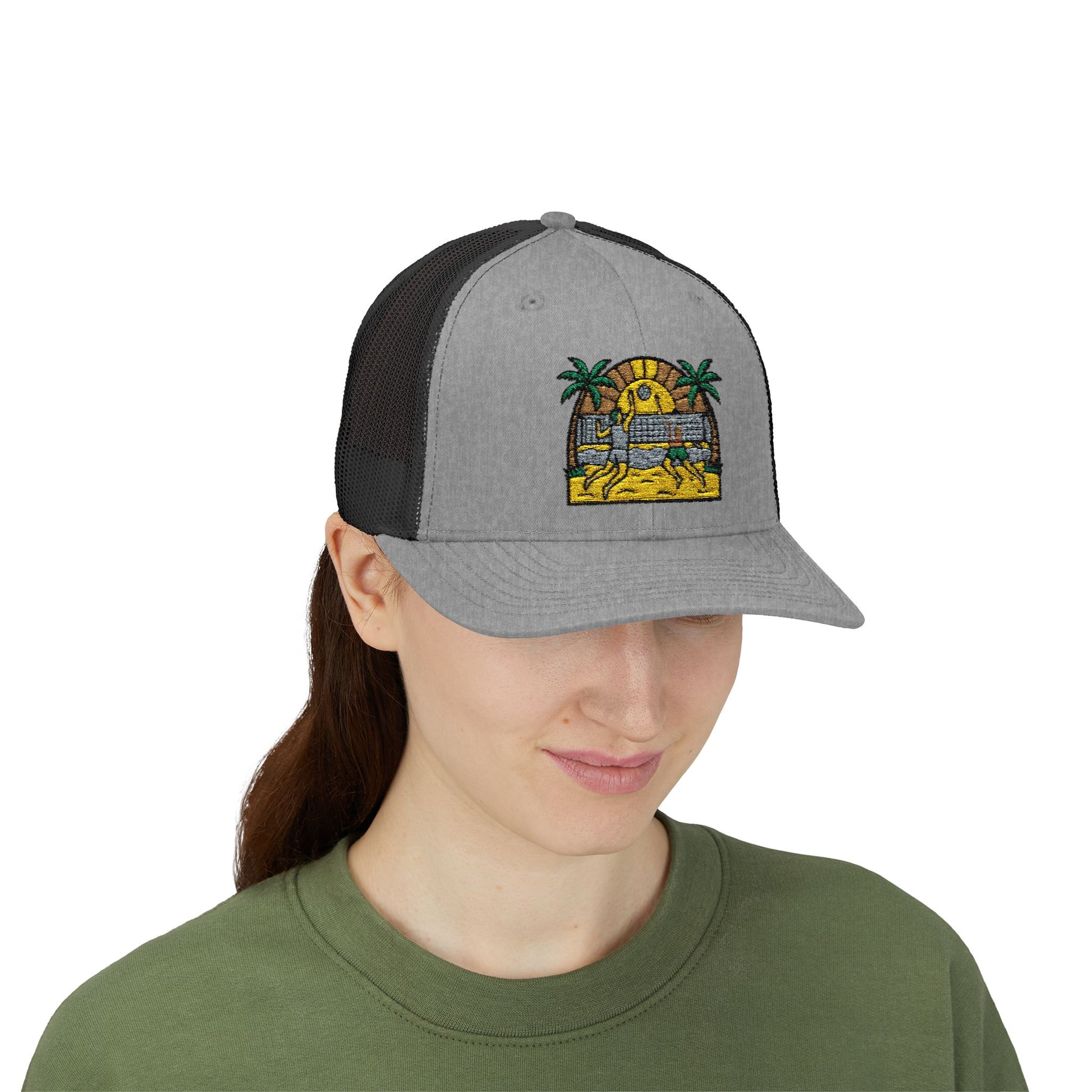 Beach Volleyball Snapback Trucker Cap — Summer Beach Volleyball Embroidered Cap - Trending Novelties & Gifts