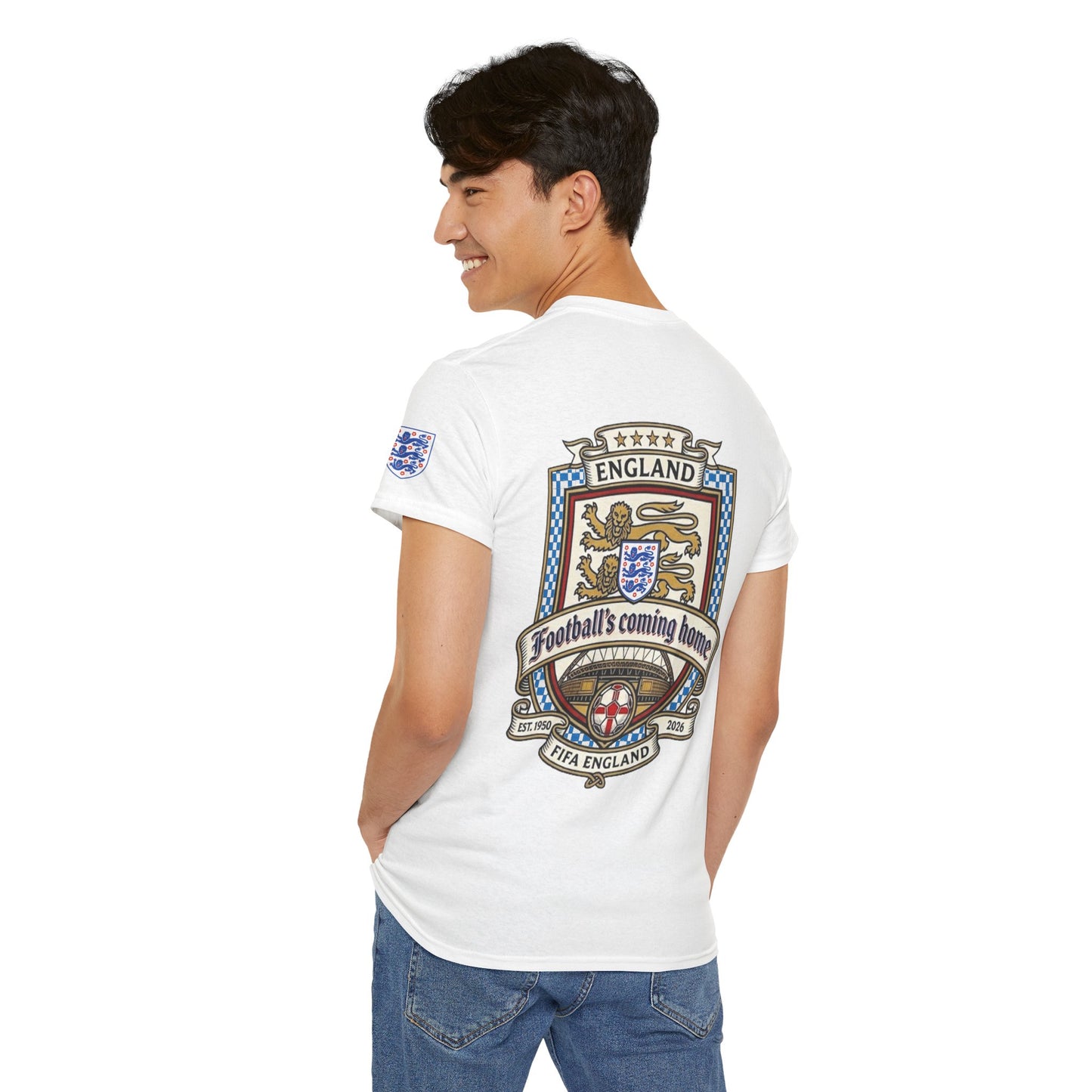 England's Soccer Fan's Crest T-Shirt - "Football's Coming Home"