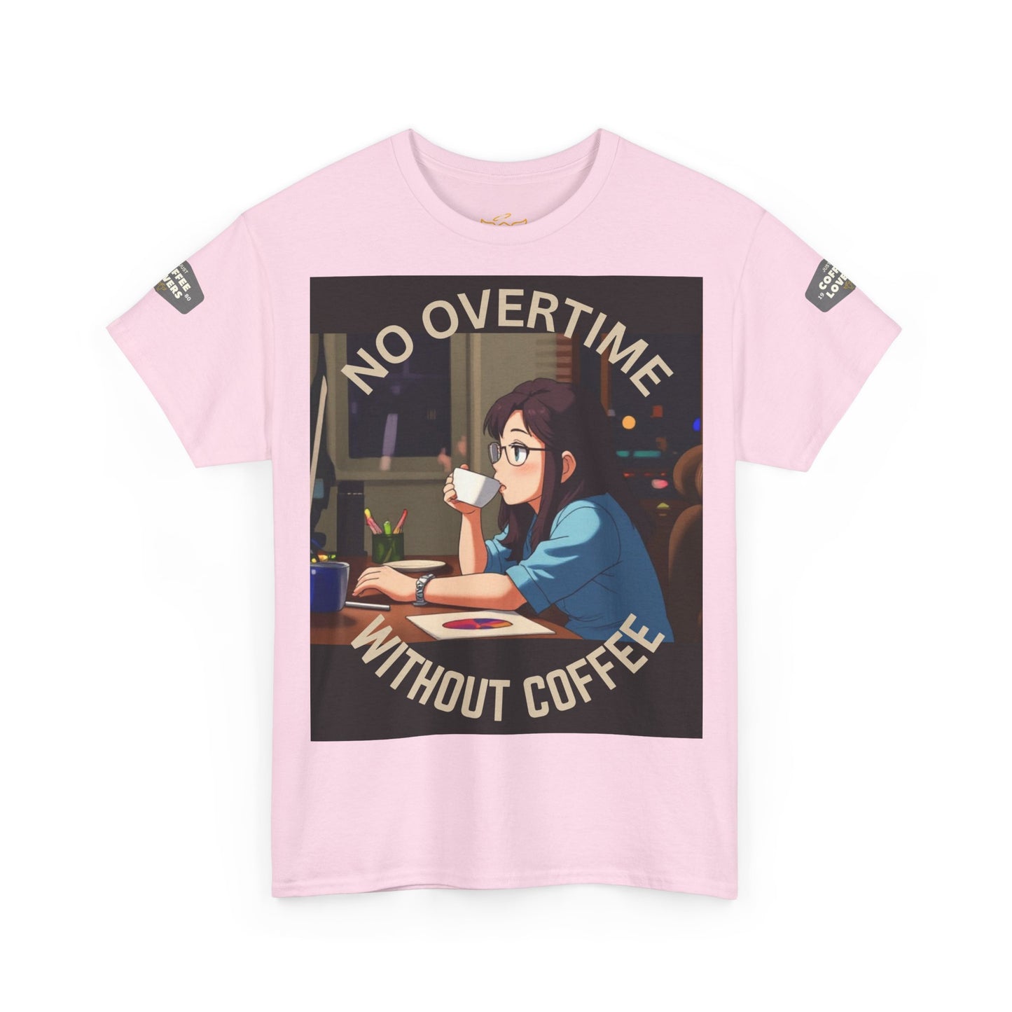 Coffee Lover's T-Shirt - 'No Overtime Without Coffee'