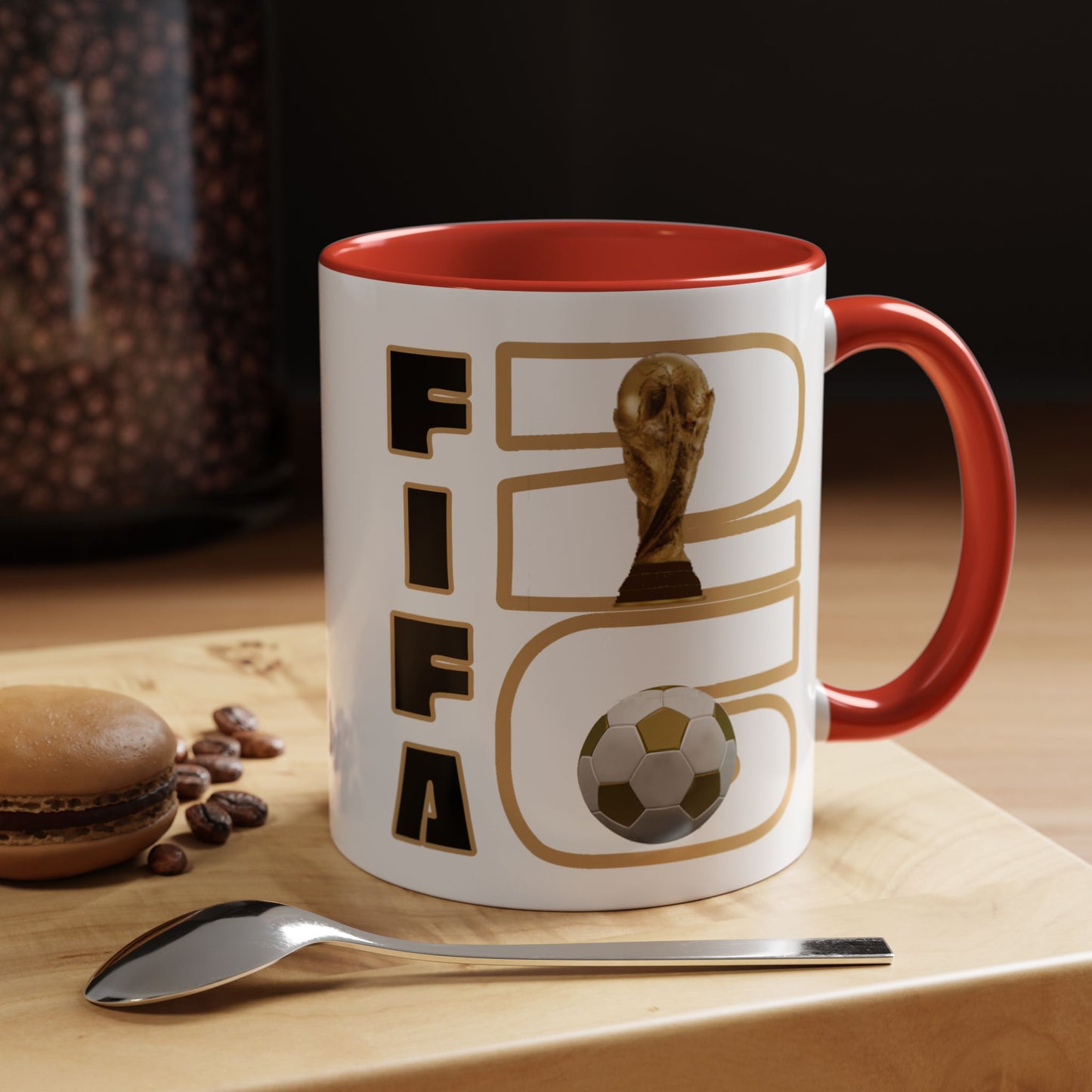 FIFA World Cup '26 Coffee Mug — Soccer Trophy & Ball Graphic 11/15oz