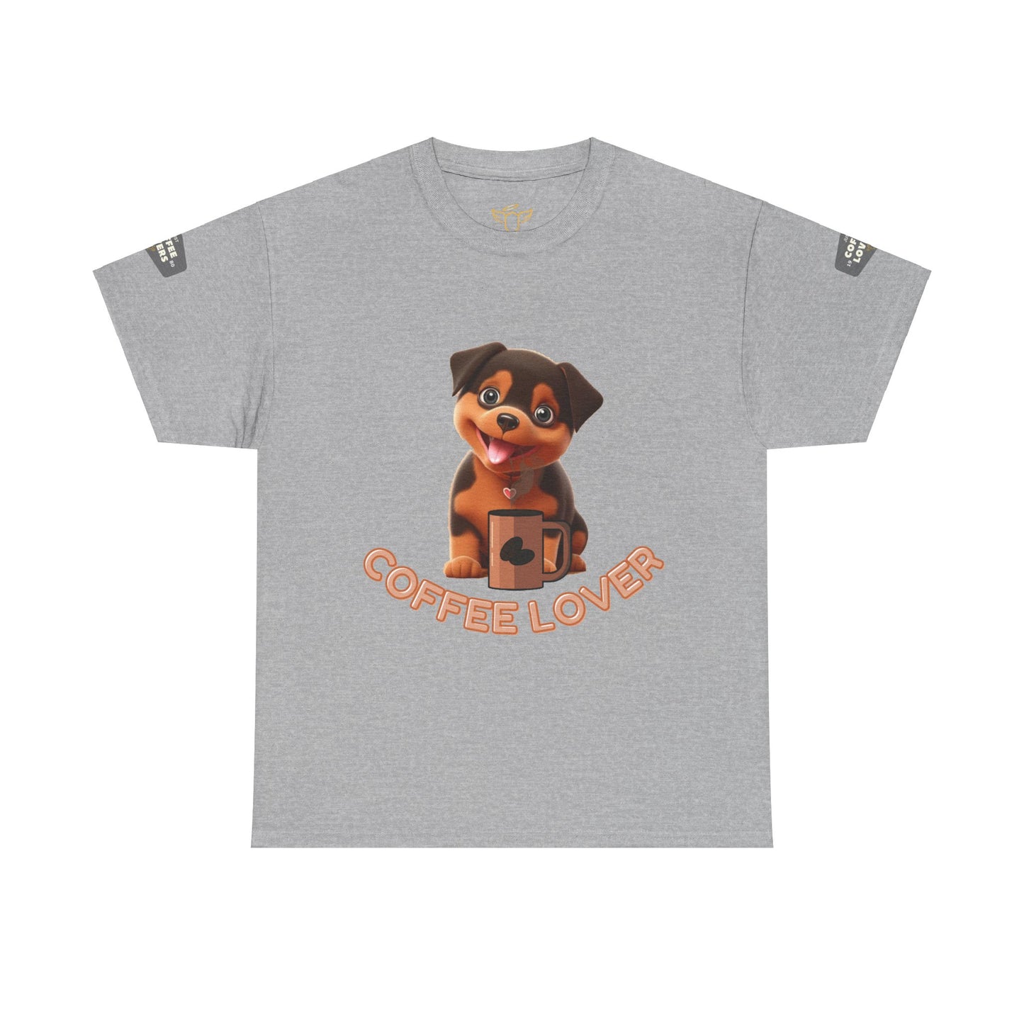 COFFEE LOVERS HEAVY COTTON TEE for Coffee and Dog Lovers.