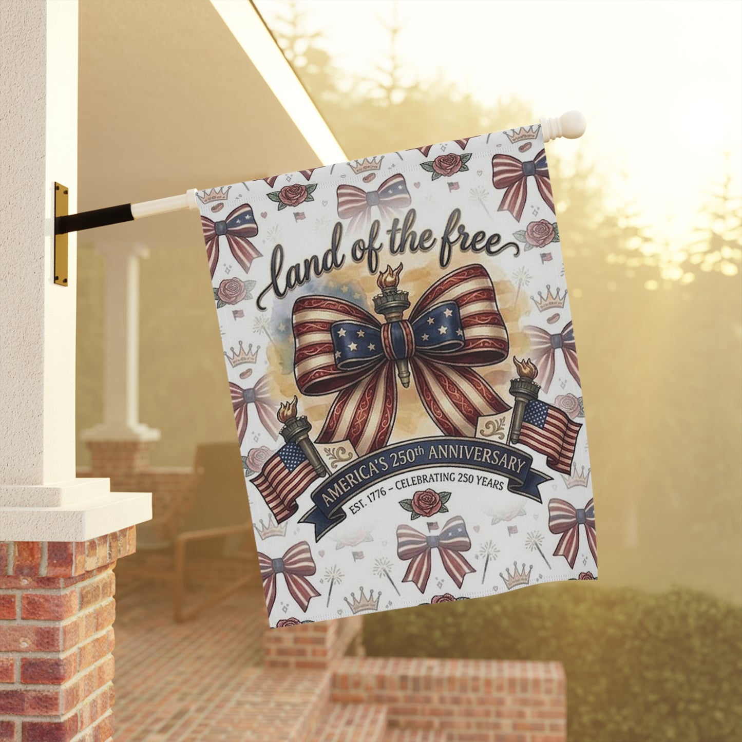 Patriotic 'Land of the Free' Garden Flag – USA 250th Anniversary Banner - Trending Novelties & Gifts