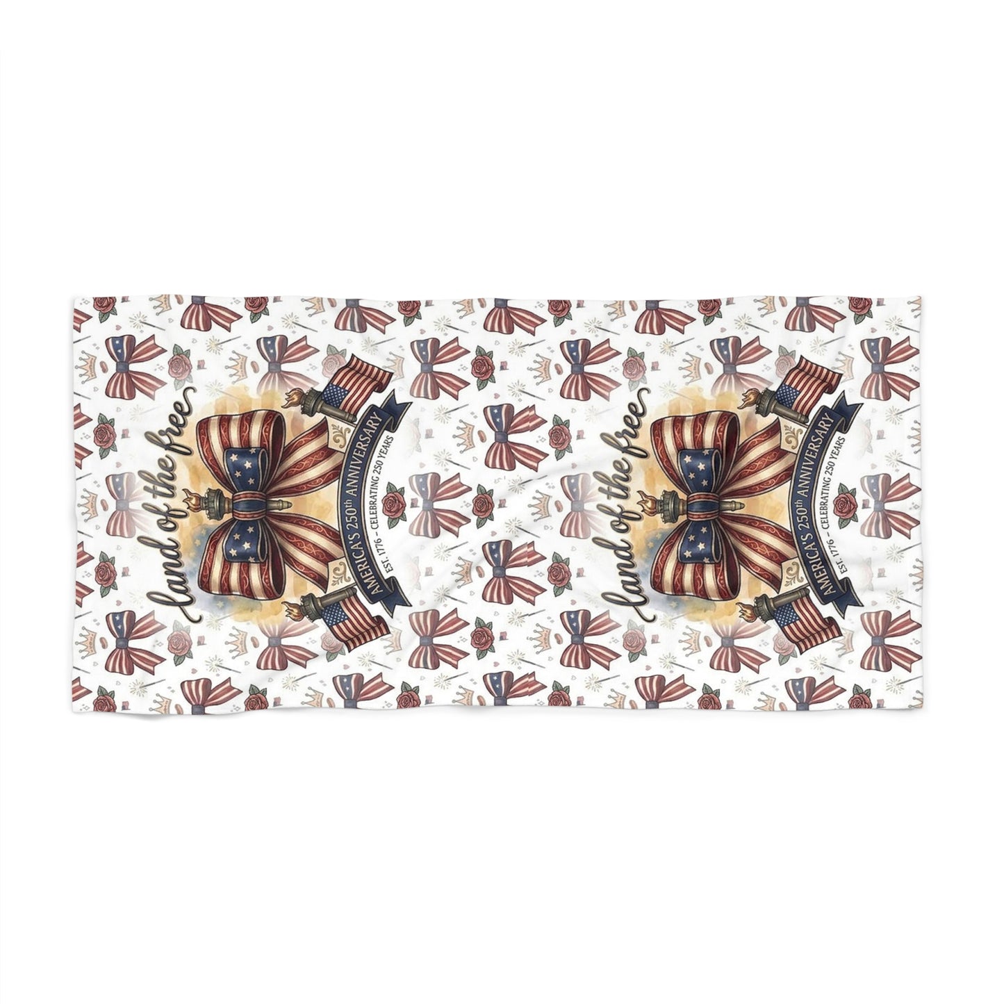 USA 250th ANNIVERSARY Beach Towel – American 250th ANNIVERSARY Bow Design Towel - Trending Novelties & Gifts