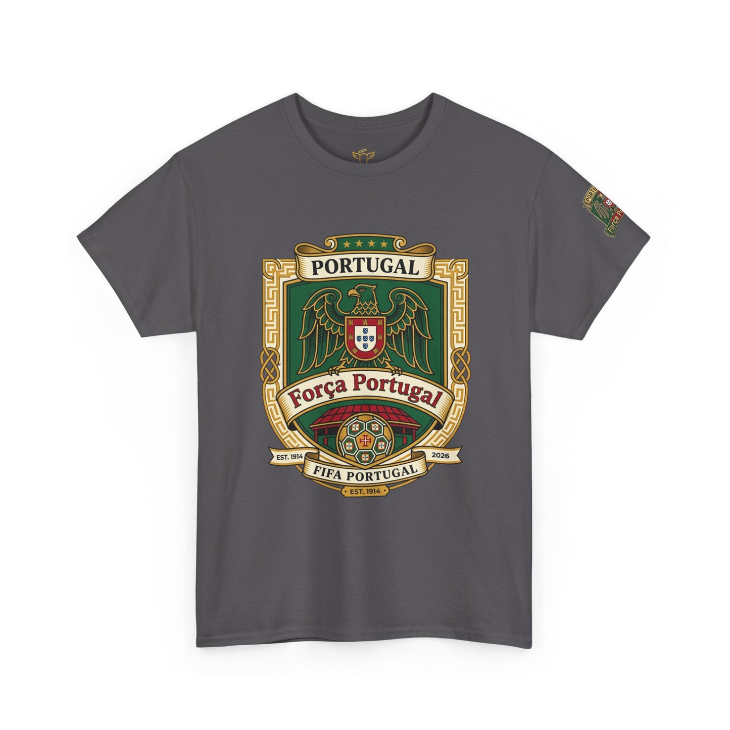 Portugal Soccer Team Fan T‑Shirt — Vintage Portugal Soccer Crest Tee